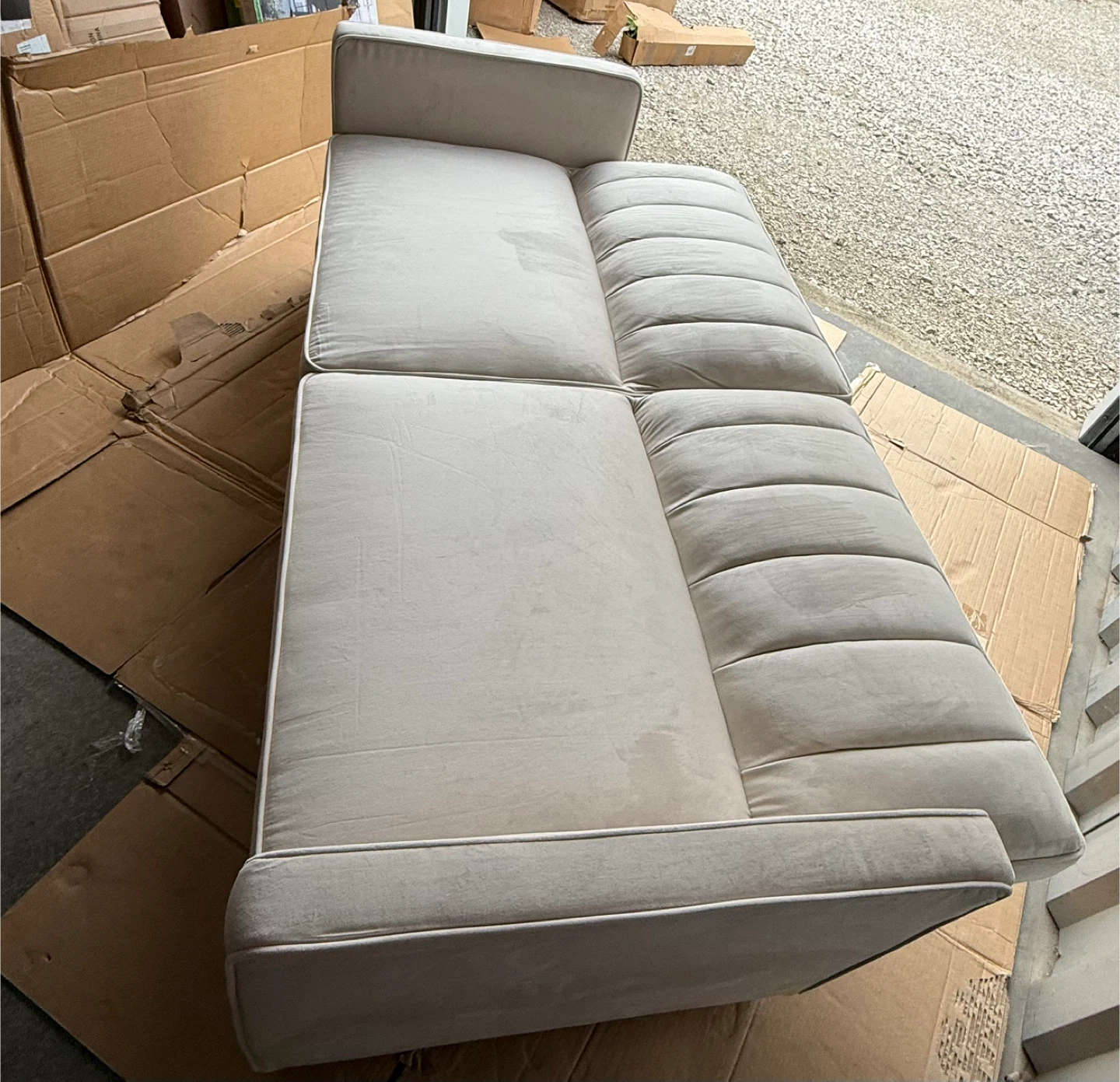 Novogratz Skylar Ivory Velvet Modern Futon/Sofa Bed - photo 3