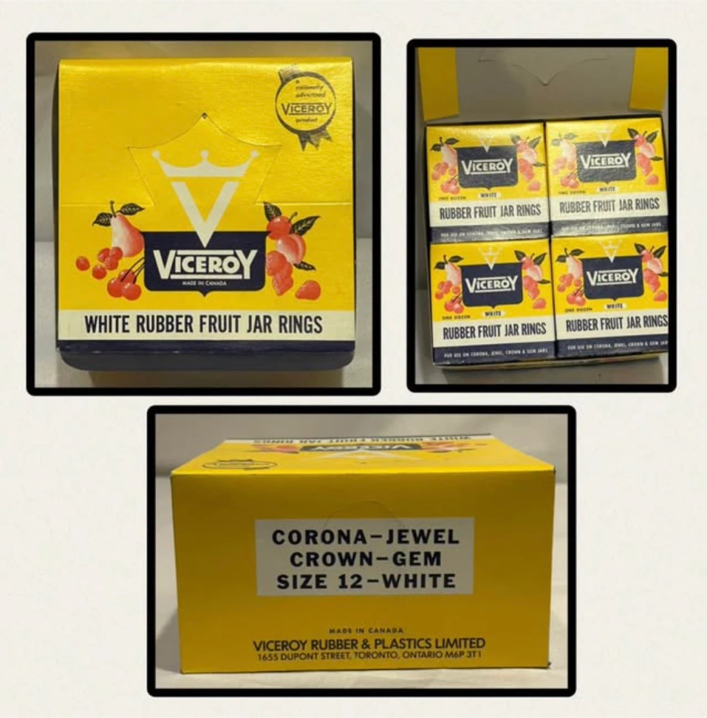 Vintage Viceroy White Rubber Fruit Jar Rings - Size 12
