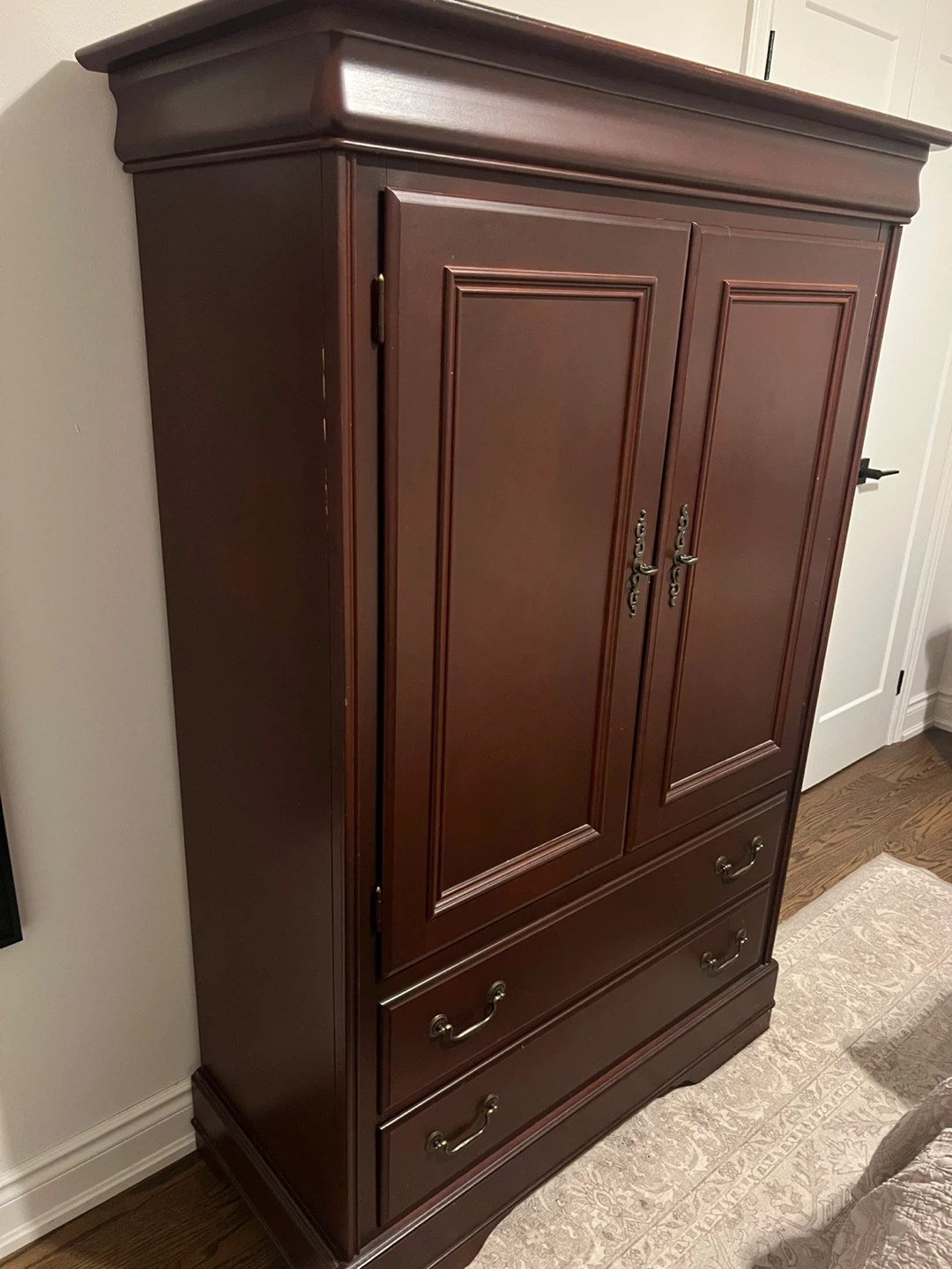 Dark Cherry Armoire with Drawers - photo 3