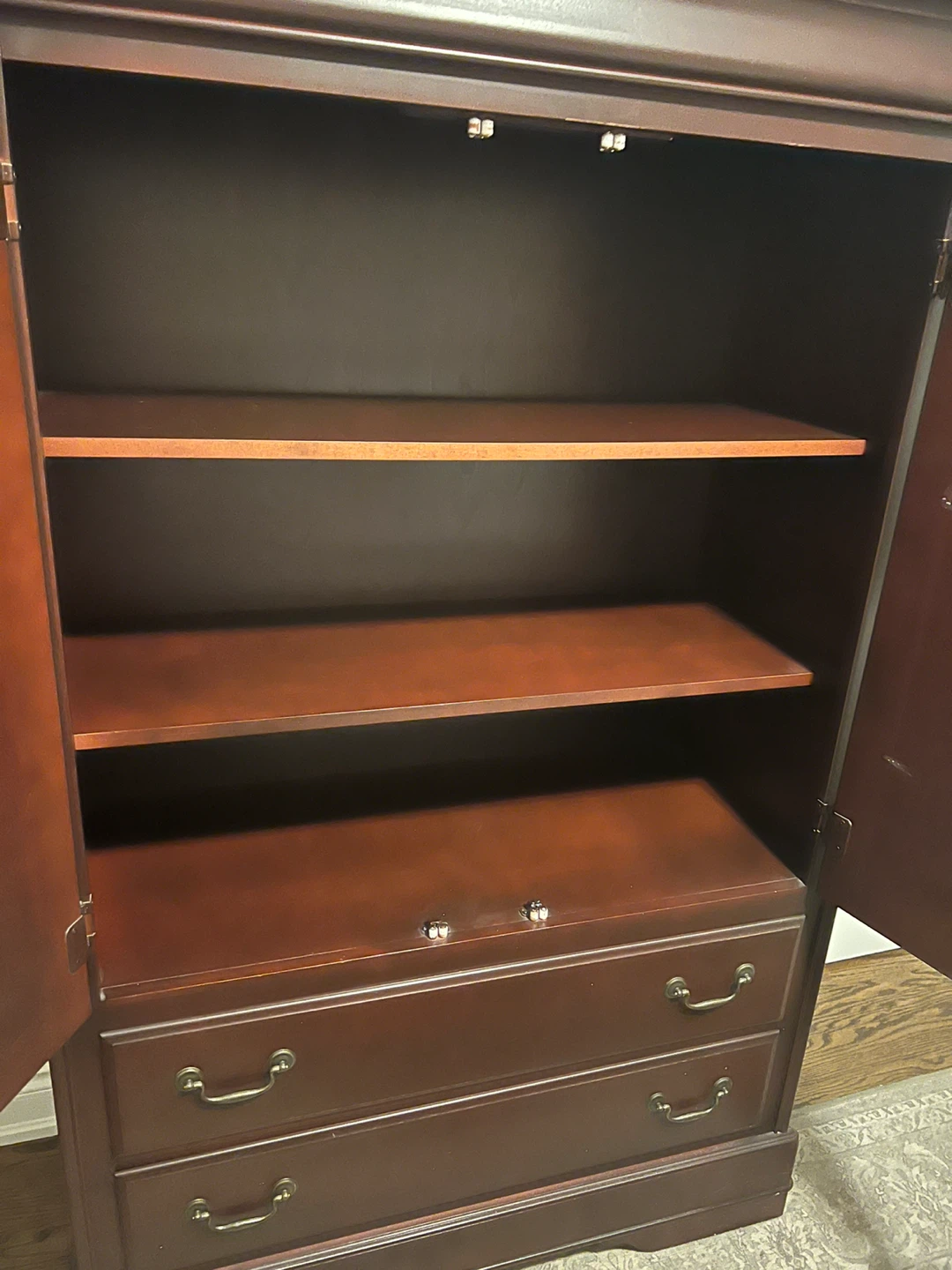 Dark Cherry Armoire with Drawers - photo 2