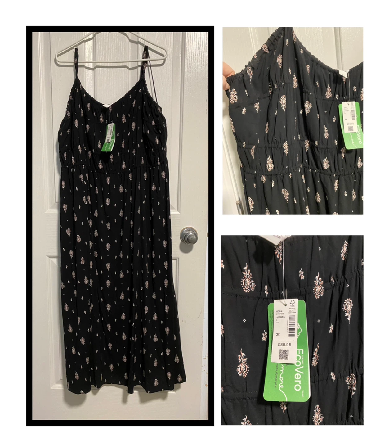 Black Floral Print Maxi Dress
