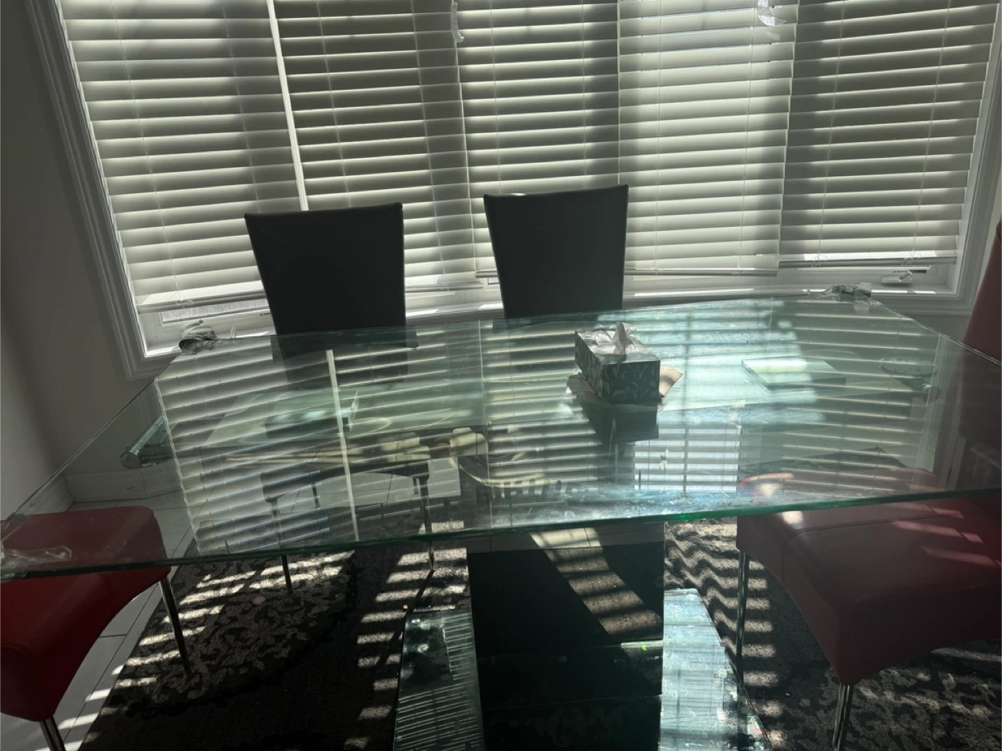 Glass Dining Table with 4 Chairs