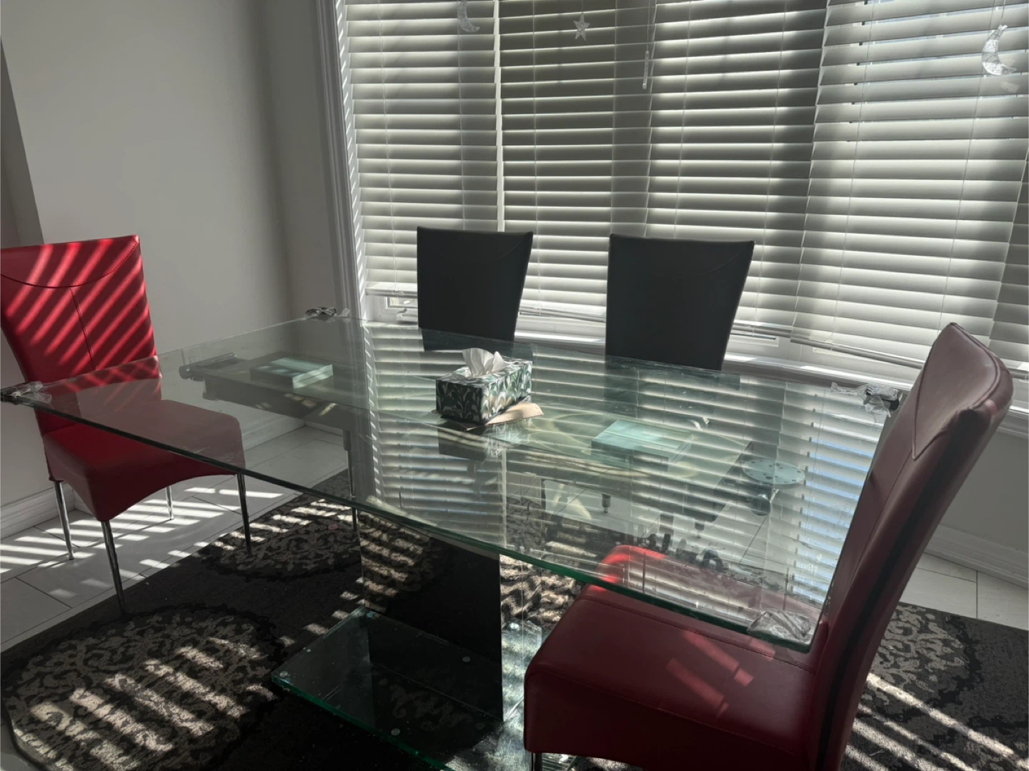 Glass Dining Table with 4 Chairs - photo 2