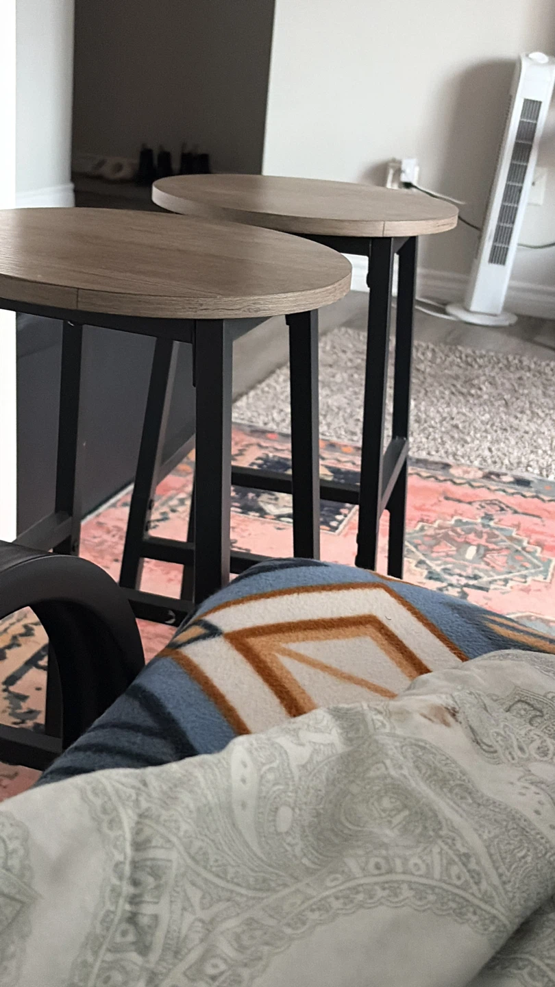 Set of 2 Round Counter Height Bar Stools