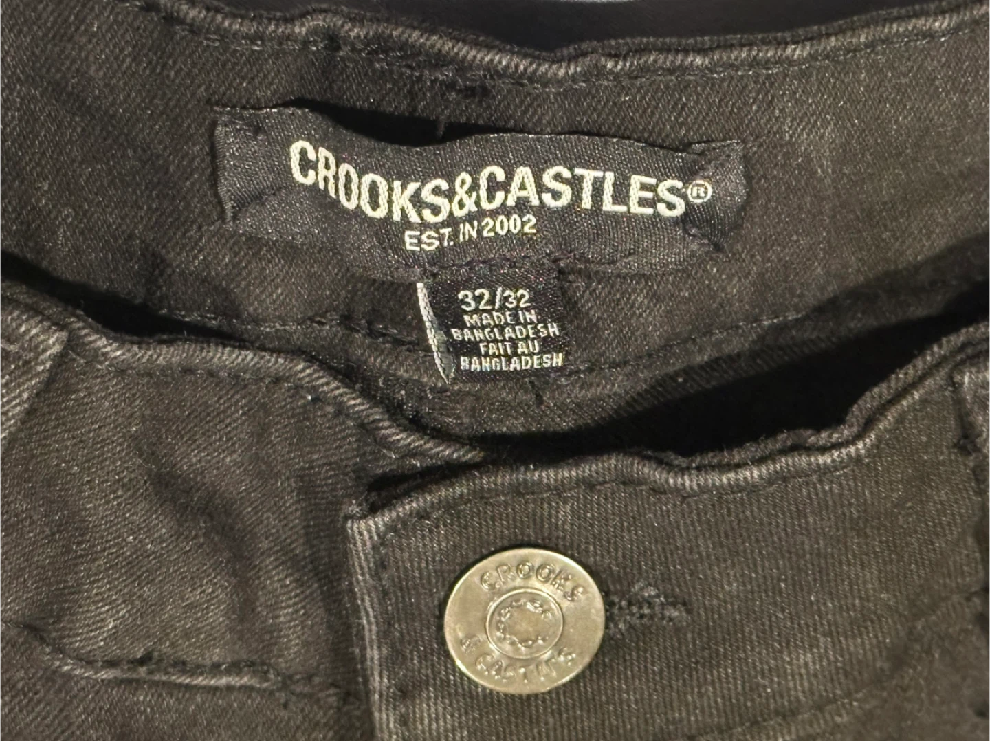 Crooks & Castles Black Jeans Size 32x32 - photo 4