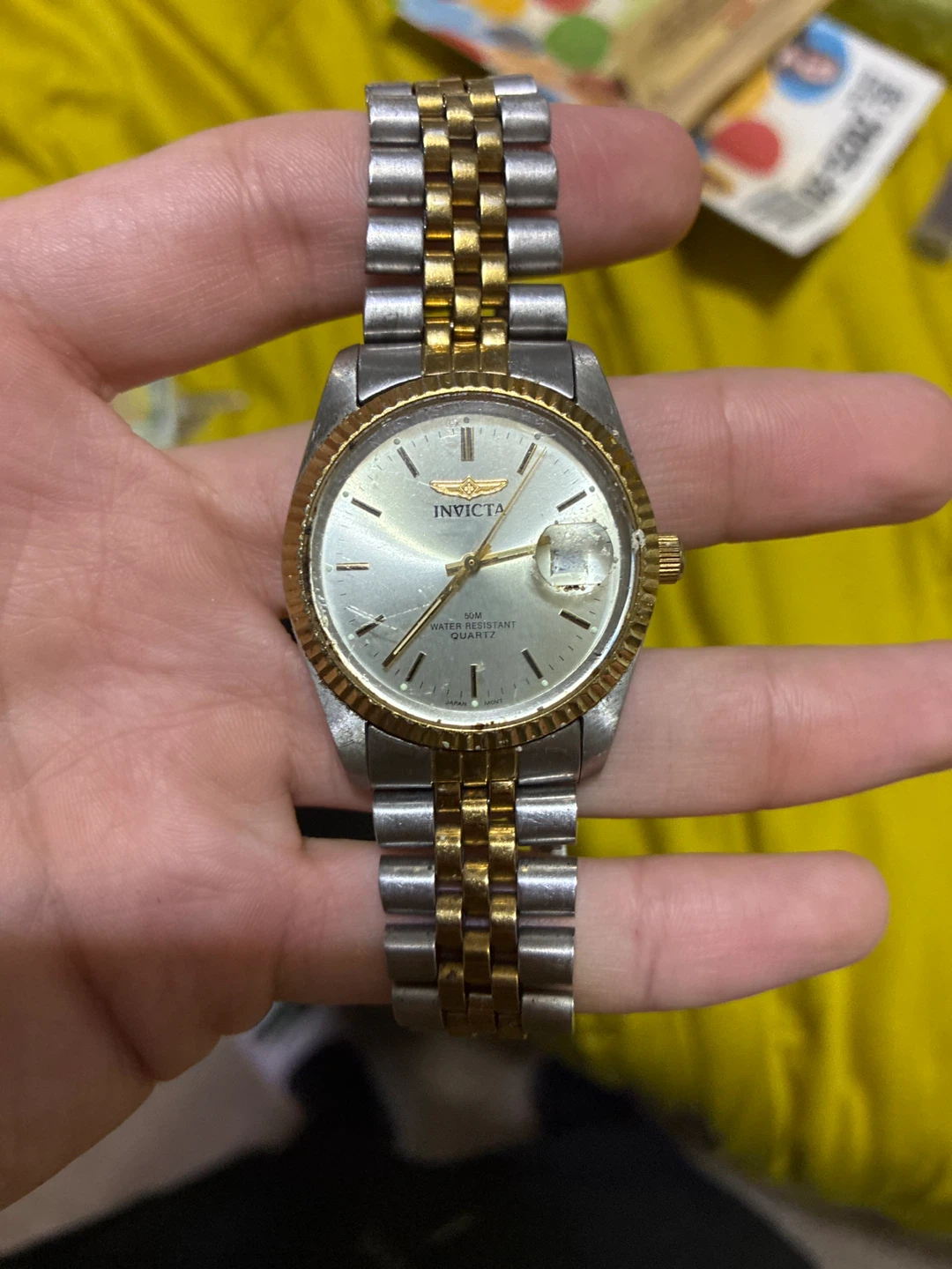 Invicta 8950 Stainless Steel & Gold Tone Quartz Watch