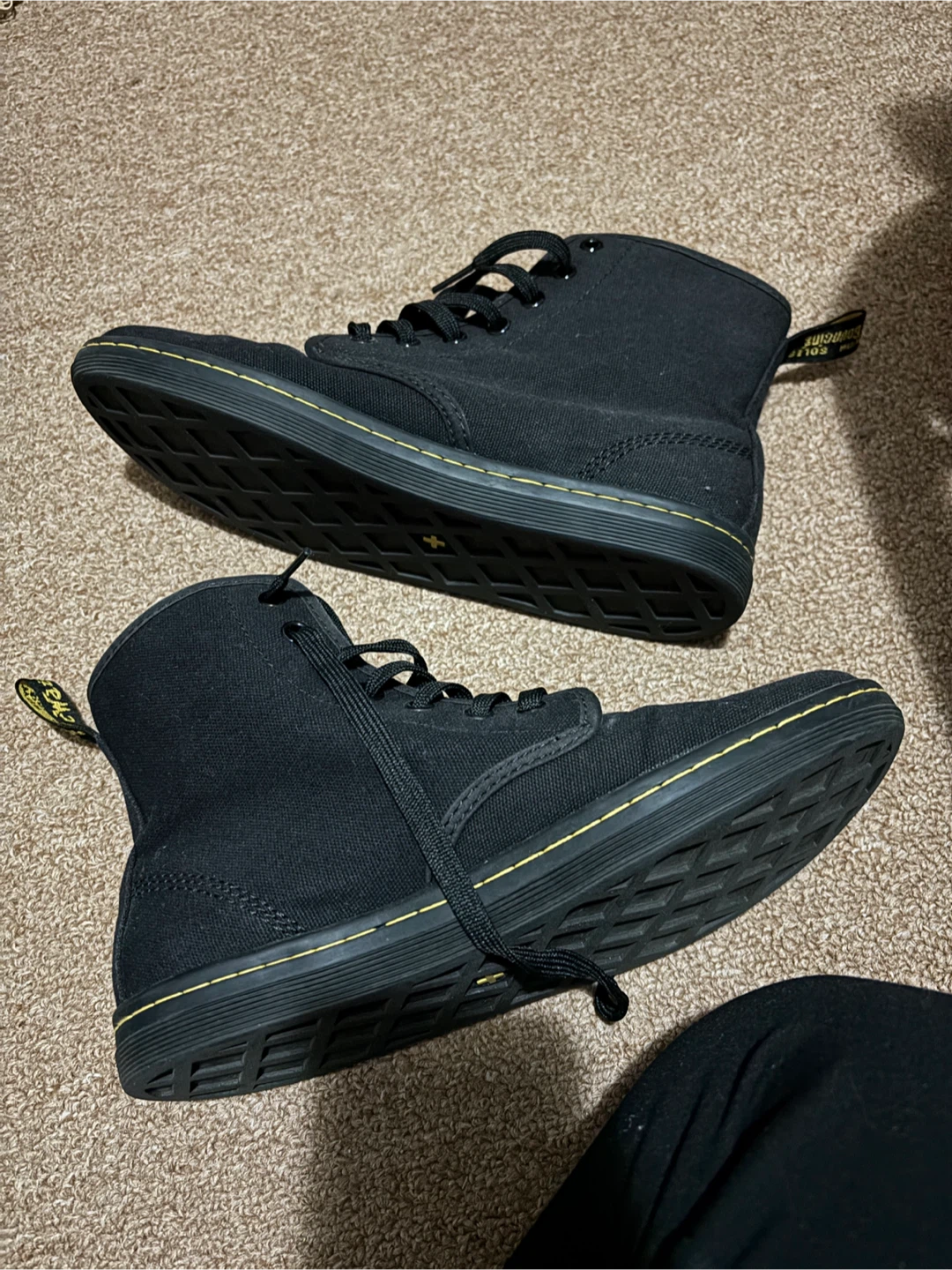 Dr. Martens Black Canvas Lace-Up Boots