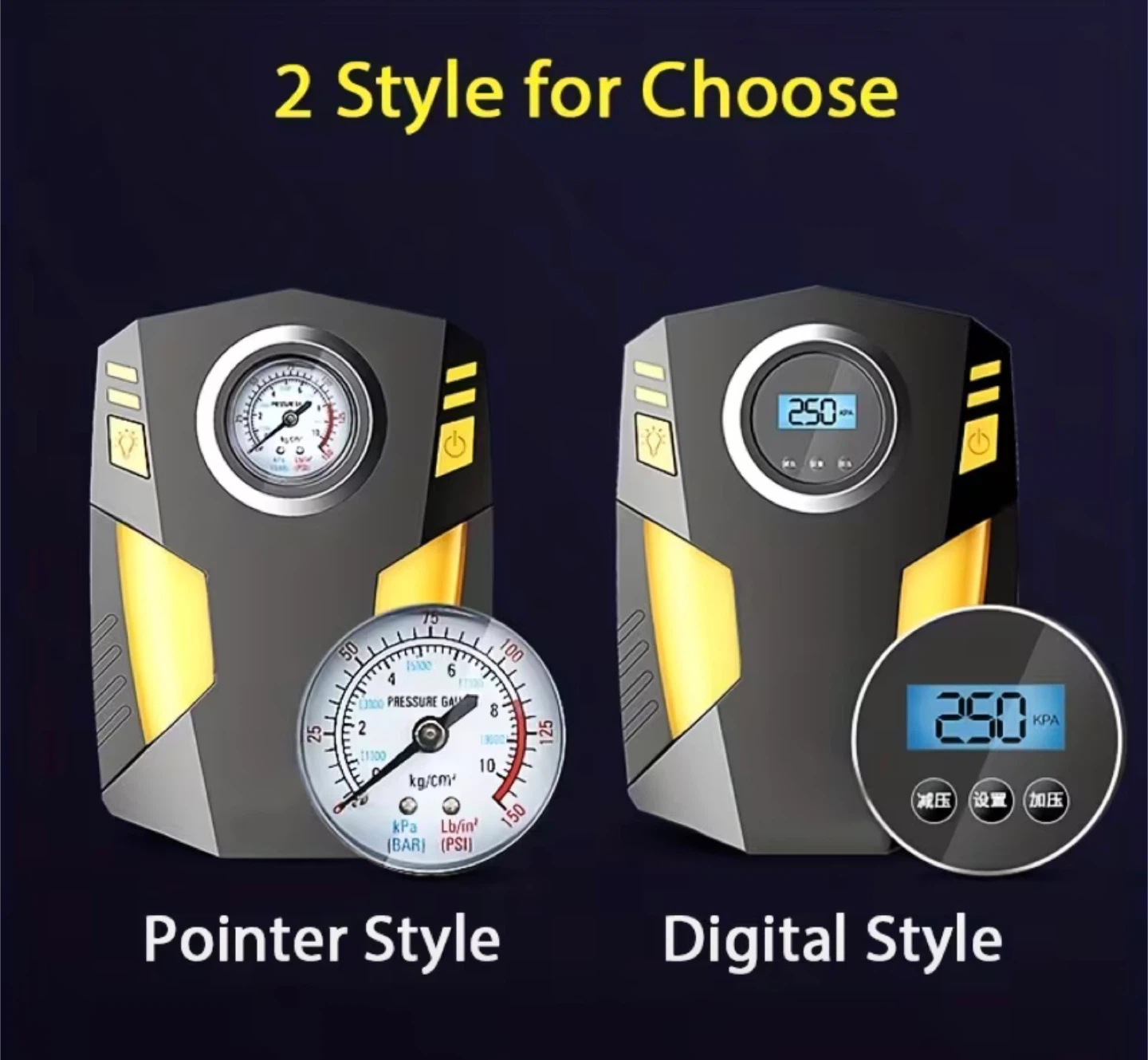 XuanGui Portable 12V Car Tire Inflator with Digital Display - photo 2