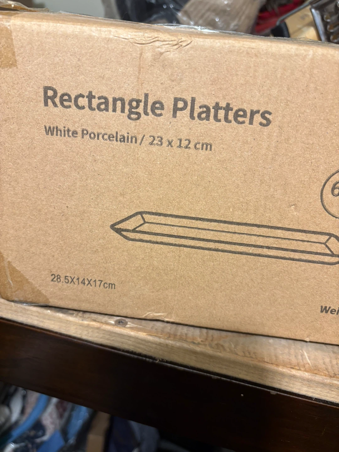 Set of White Porcelain Rectangle Platters (23 x 12 cm)