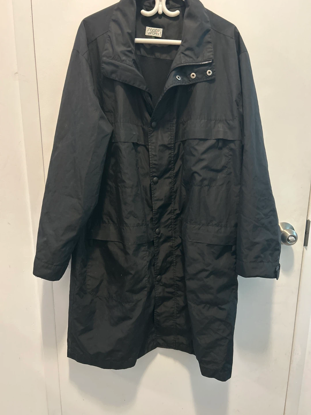 Lacoste Sport Black Jacket Size 50 Trench Coat XL