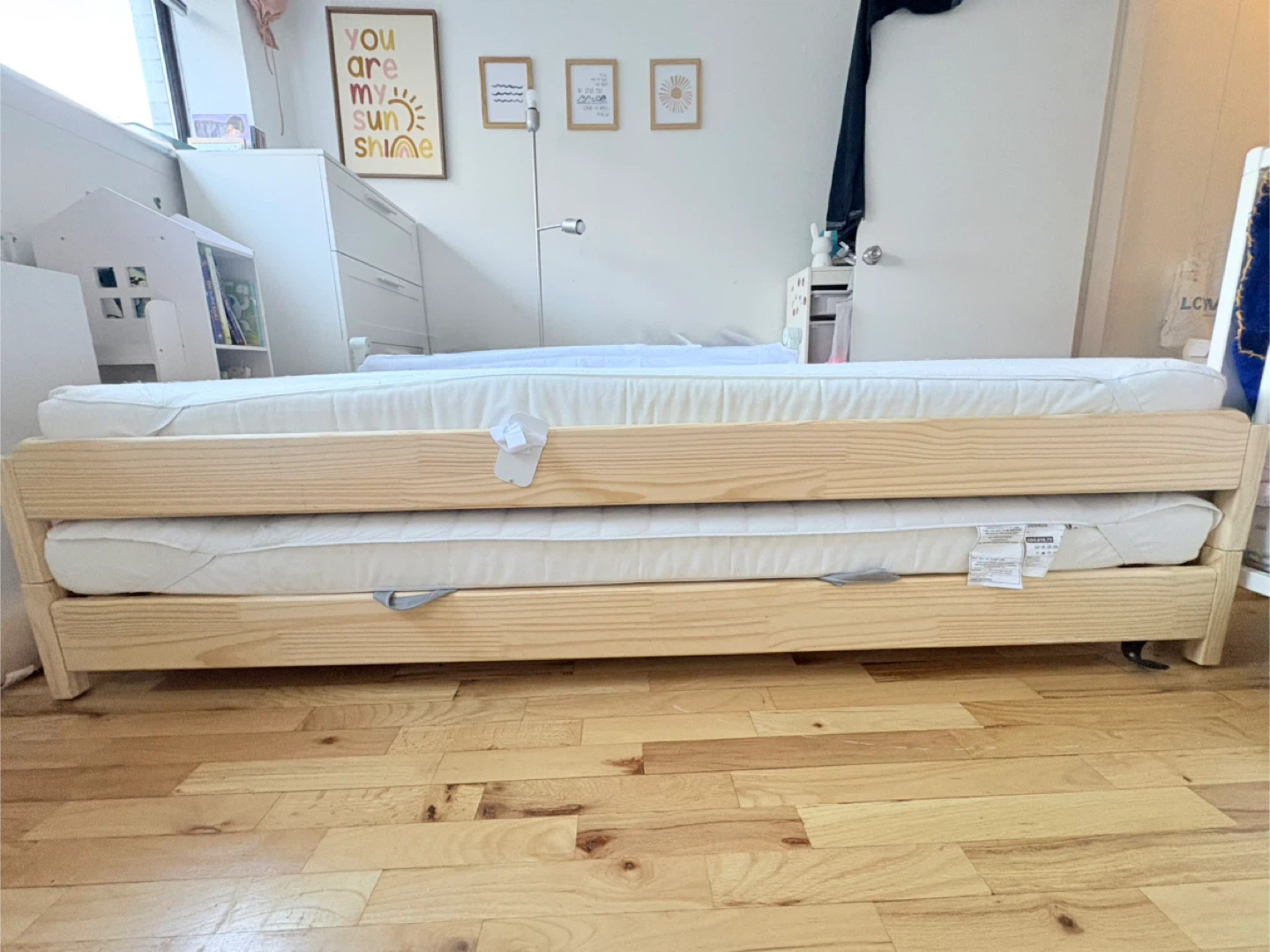 2 Stackable twin beds (only bed frames- no mattress)