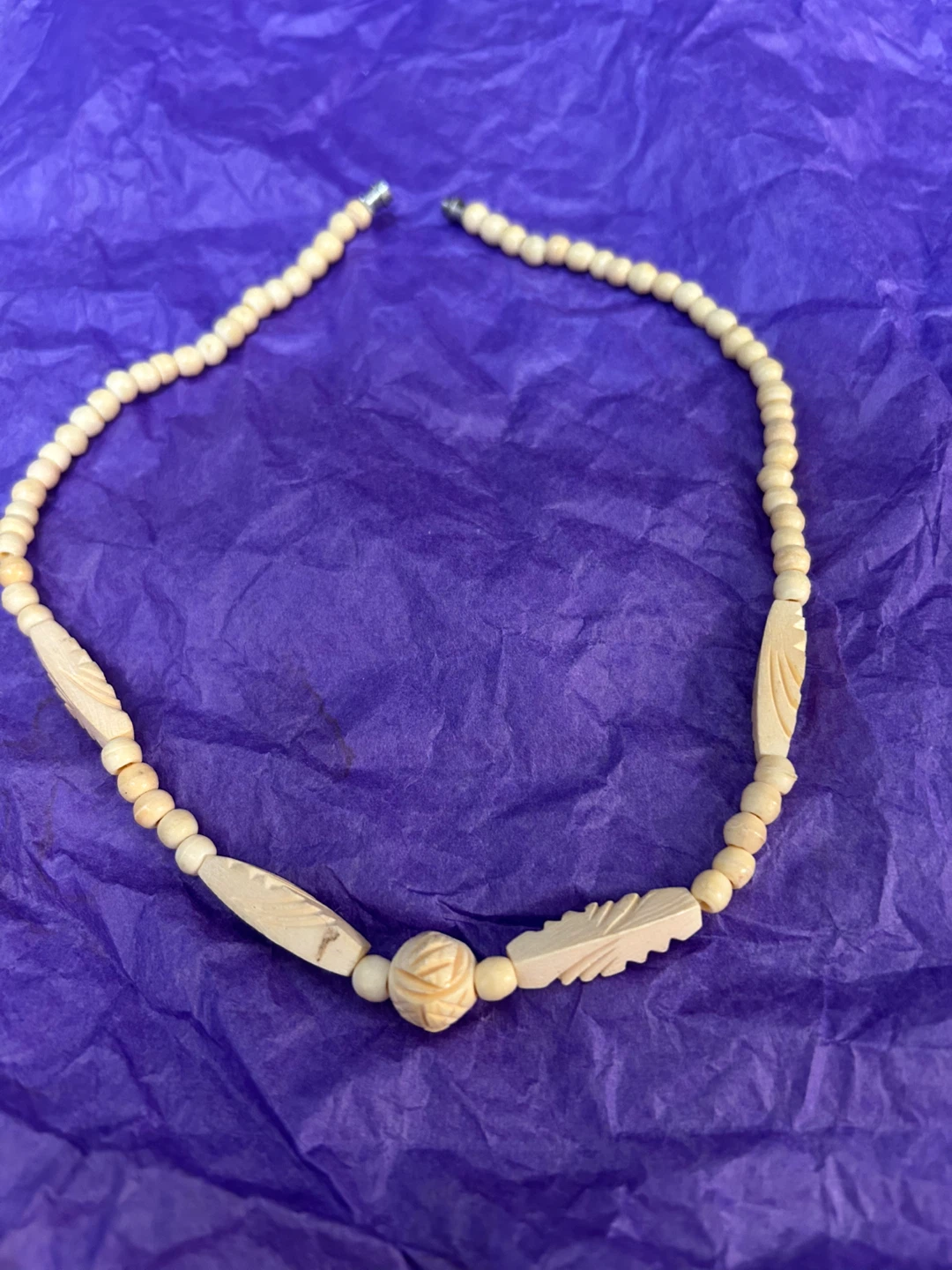 Ivory, hand carved necklace