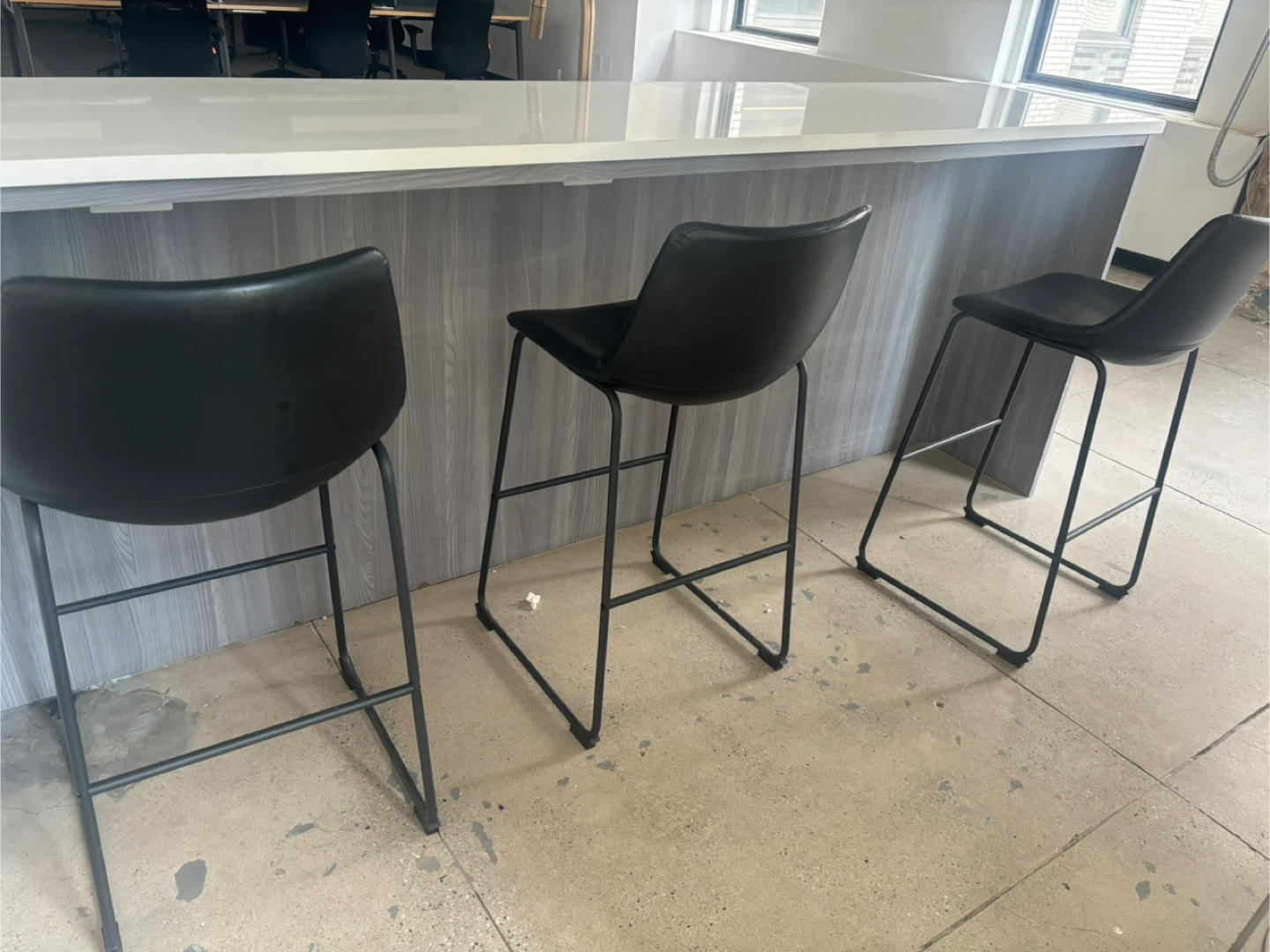 Set of 3 Black Bar Stools