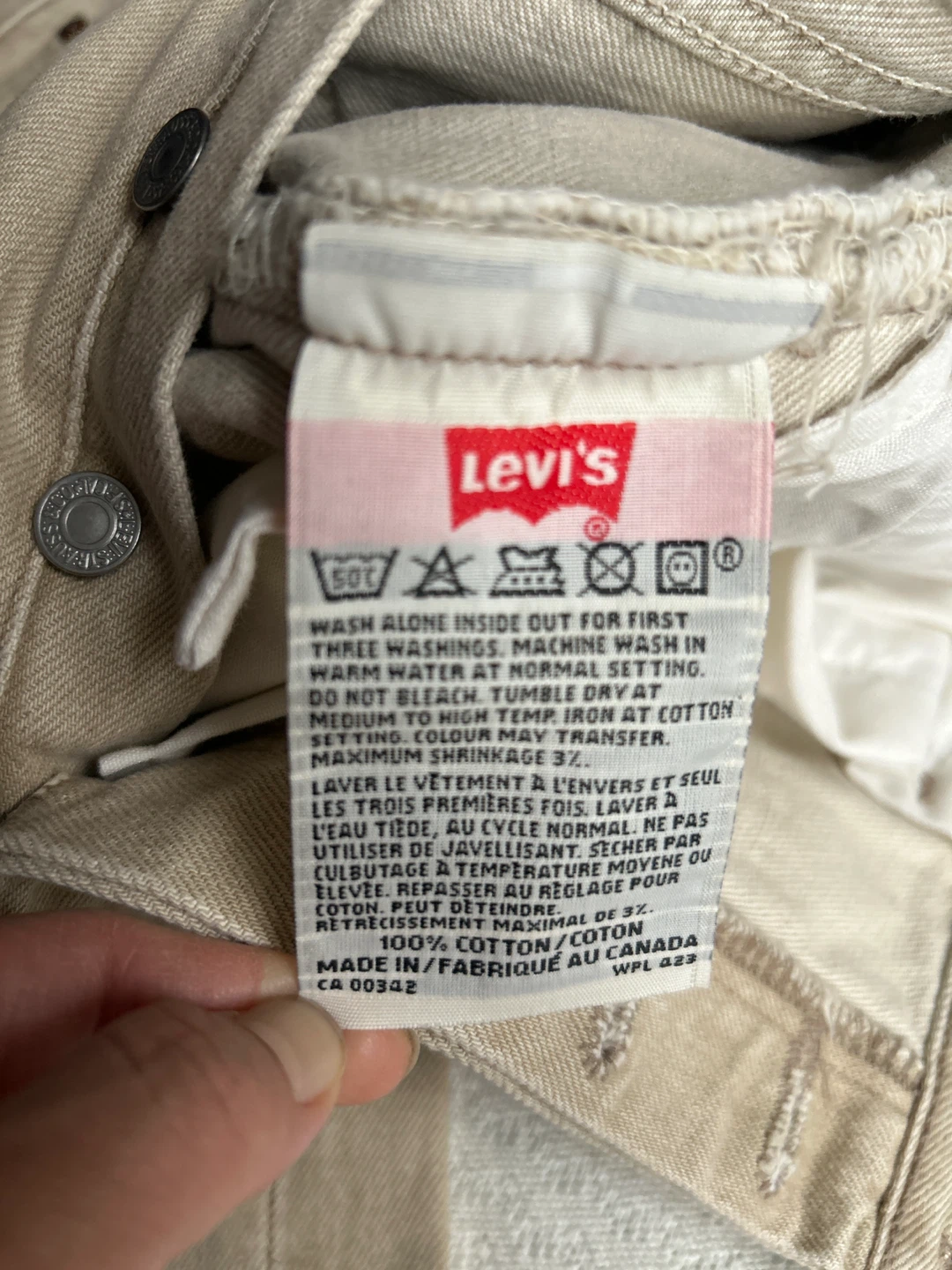 Levi's 501 Beige Jeans - photo 3