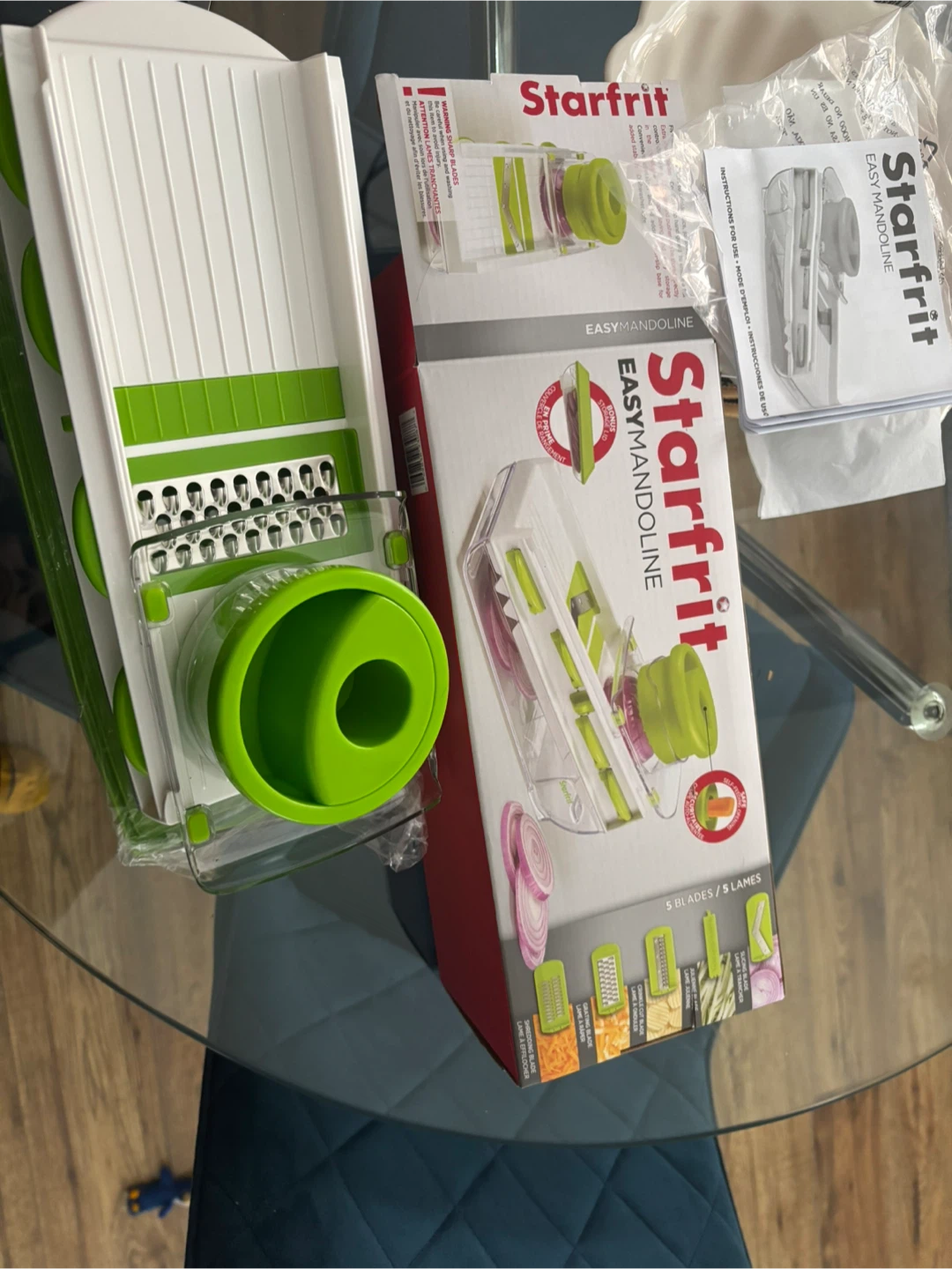 Starfrit Easy Mandoline Slicer with 5 Blades