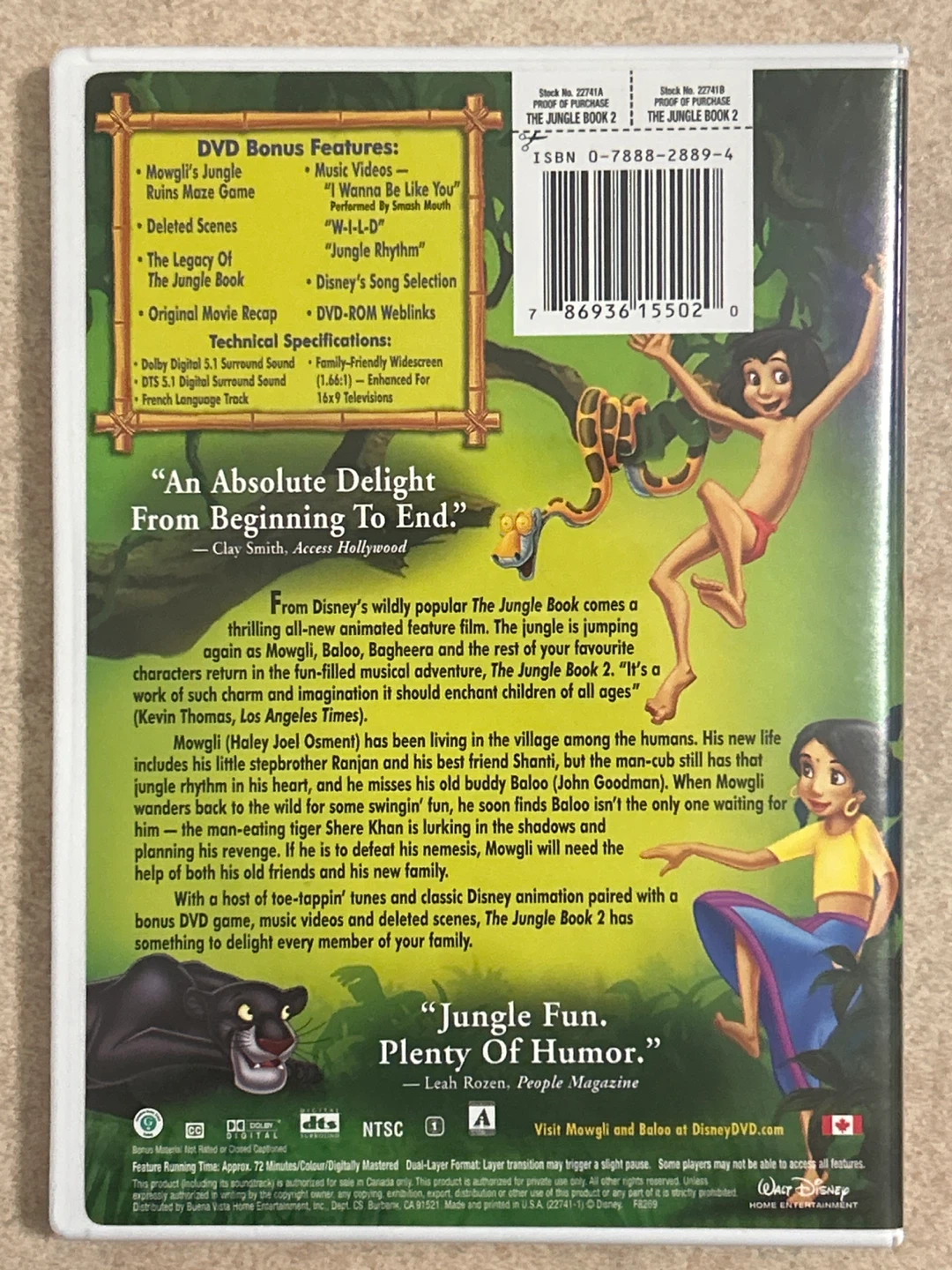 Walt Disney's The Jungle Book 2 DVD - photo 2
