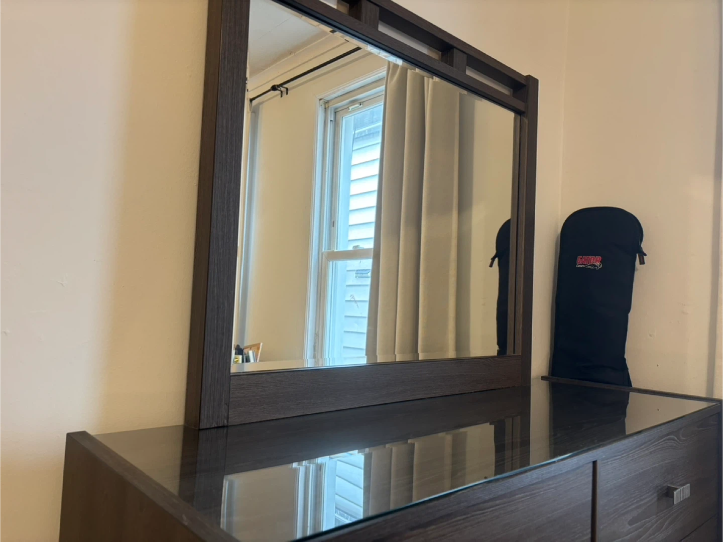 Dark Wood Dresser with Mirror - photo 4