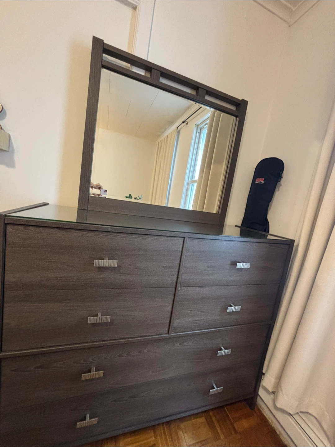 Dark Wood Dresser with Mirror - photo 2