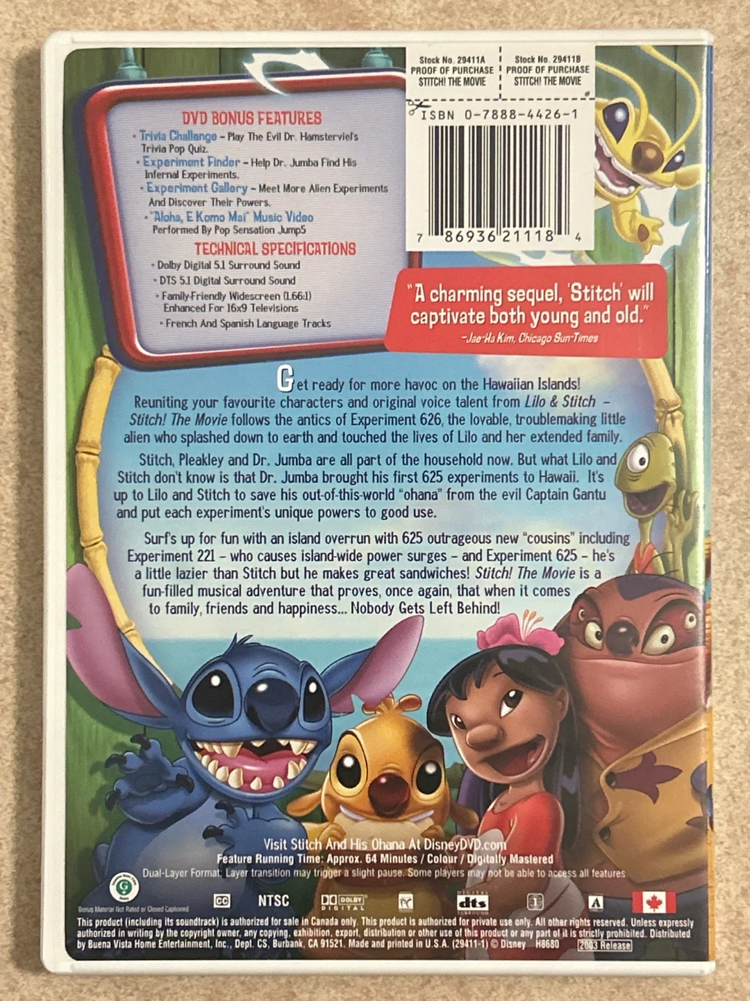 Disney's Stitch! The Movie DVD - photo 2
