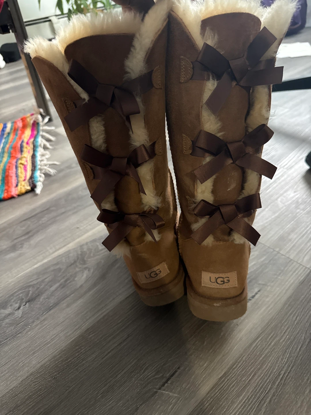 UGG Canada Tall Boots with Bows - Brown