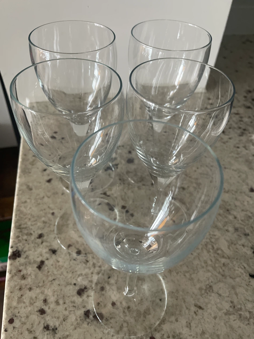 Set of 5 Clear Wine Glasses