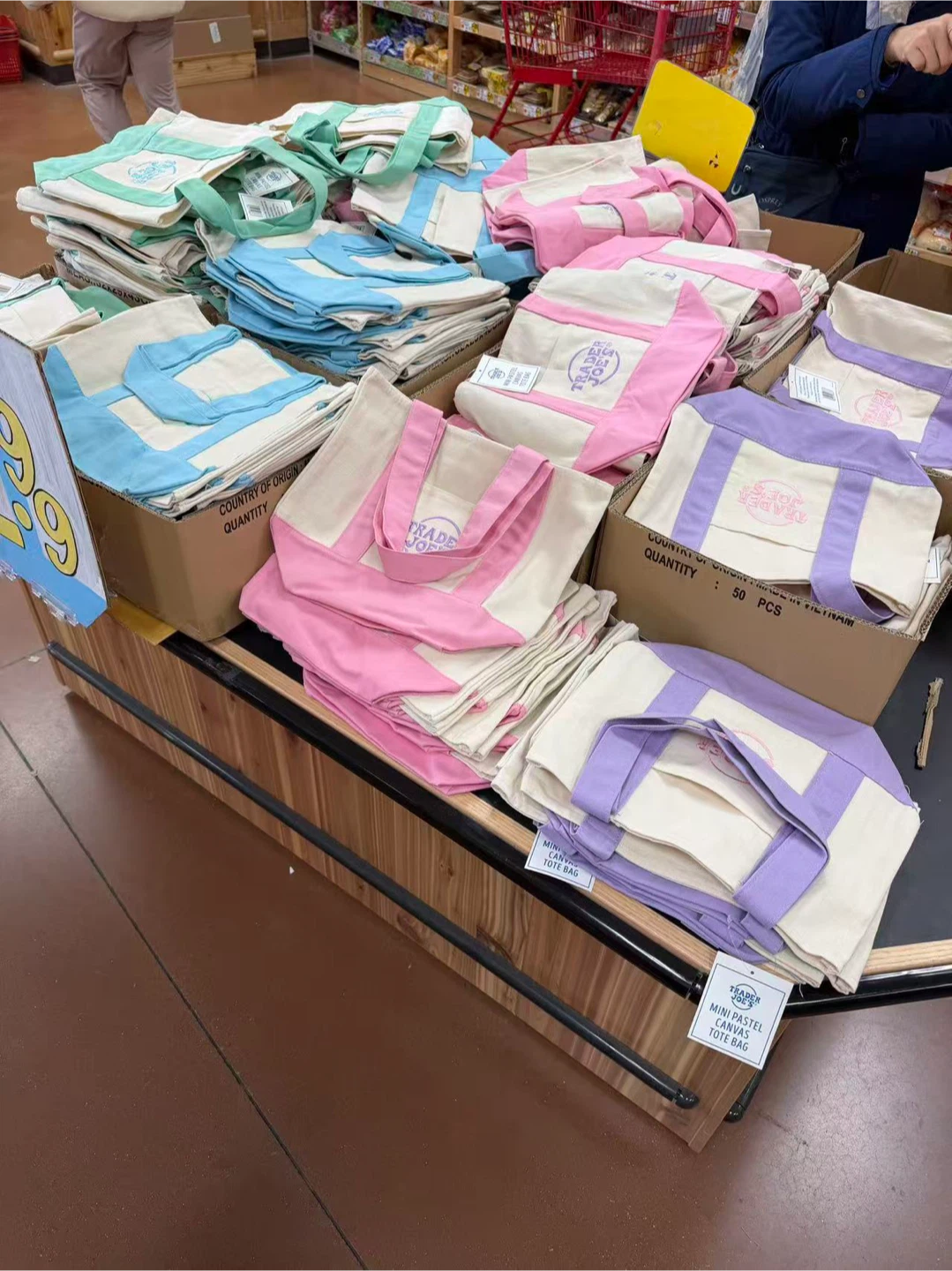 Trader Joe's Mini Pastel Canvas Tote Bag - photo 2