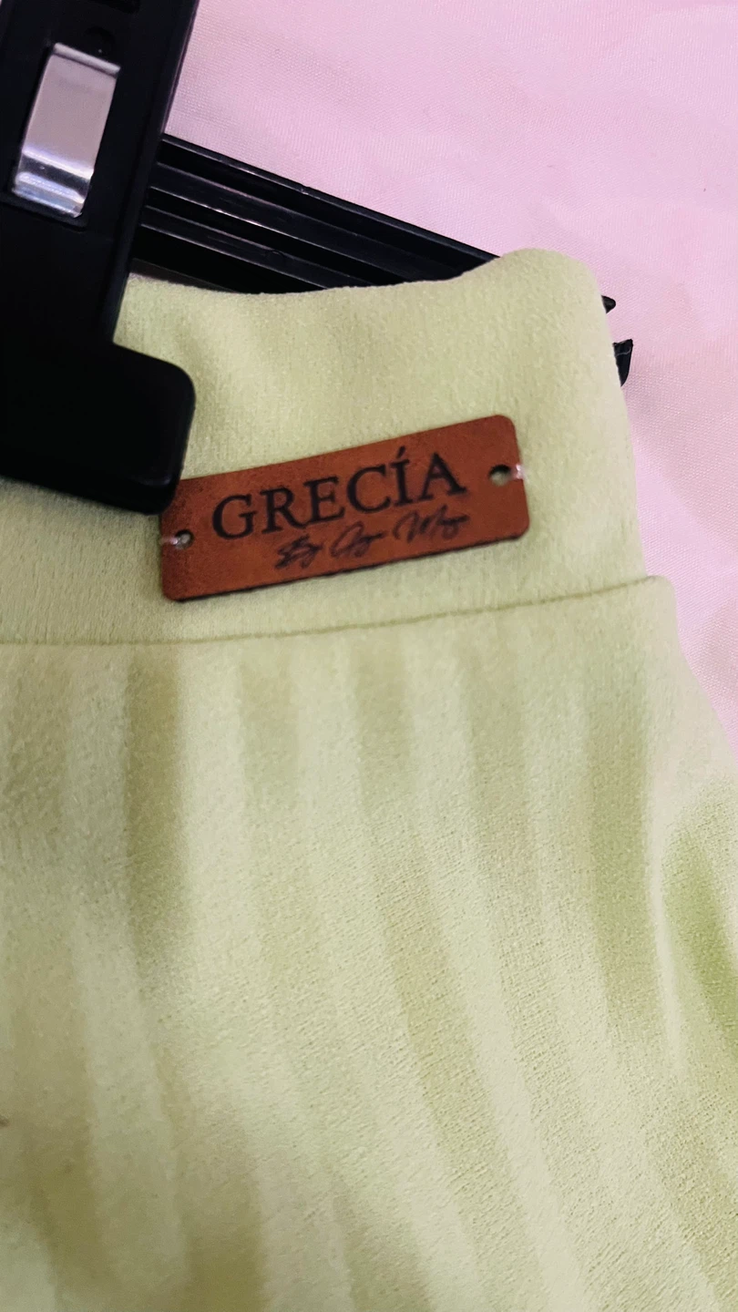 GRECÍA, Pistachio green pleated long skirt -  one size - 85 cm - photo 2