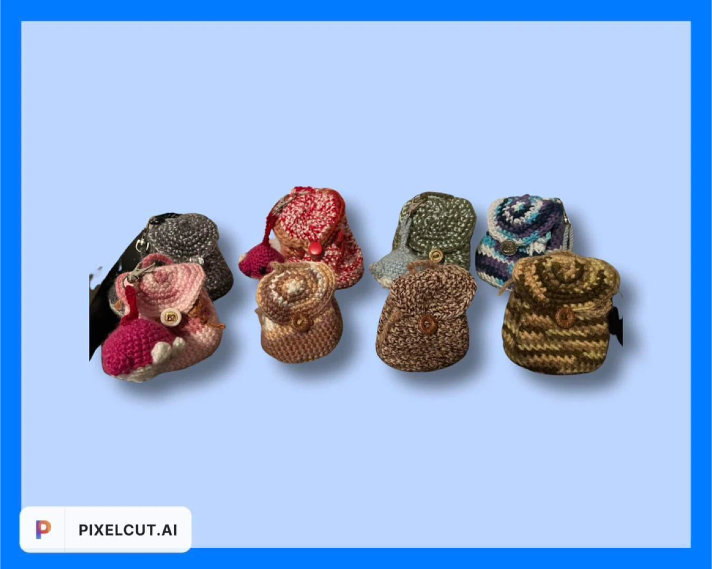 Mini sacs à dos au crochet faits à la main
