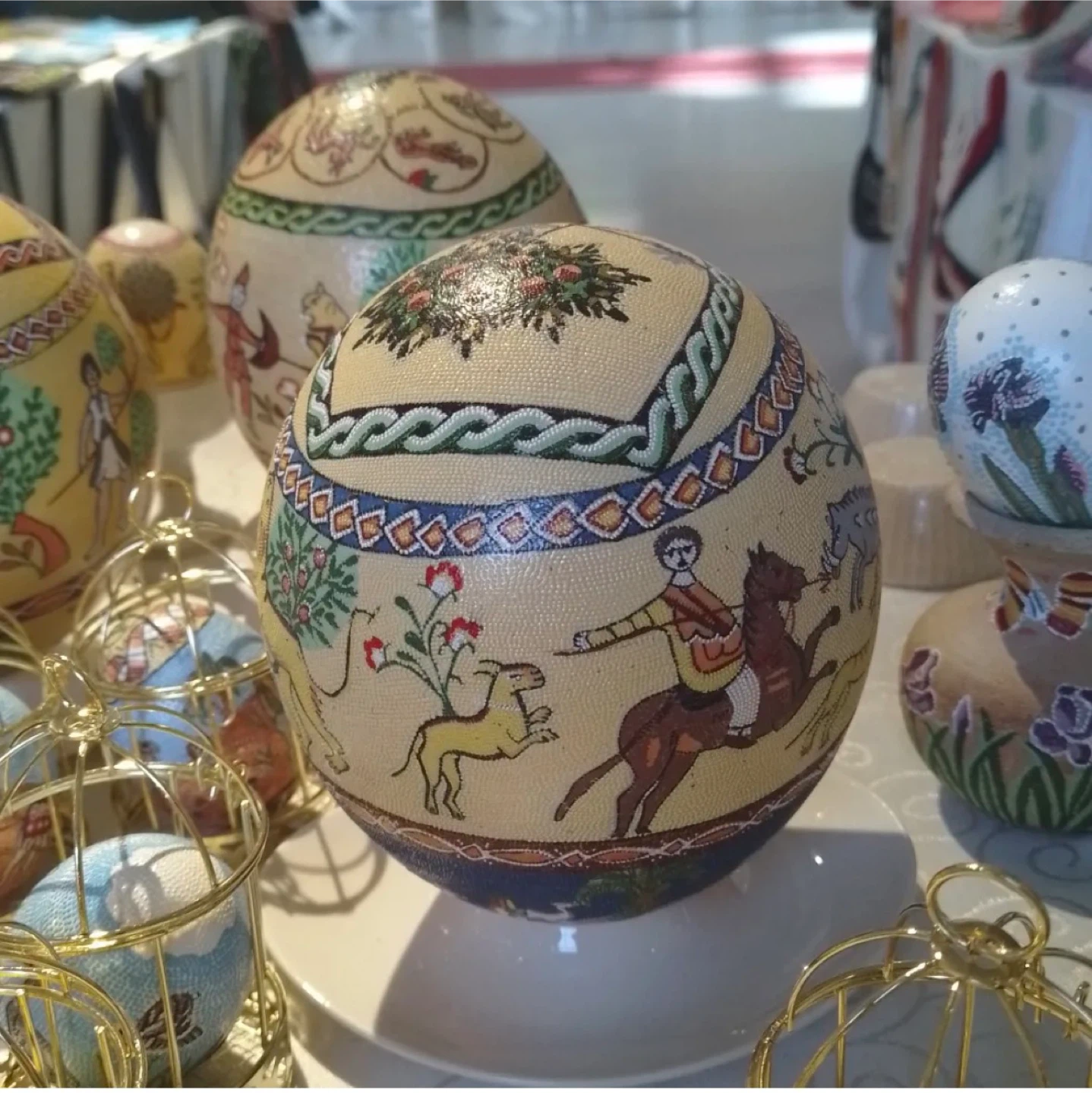 Decorative Egg with Horse and Rider Scene