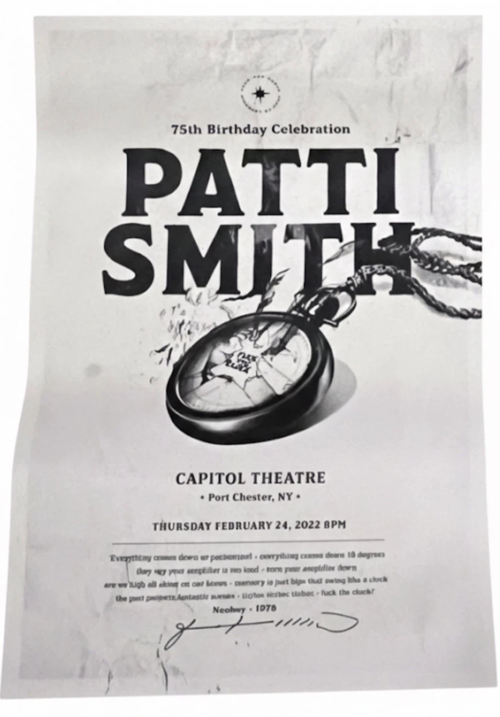 Patti Smith 75th Birthday Celebration Poster - photo 2