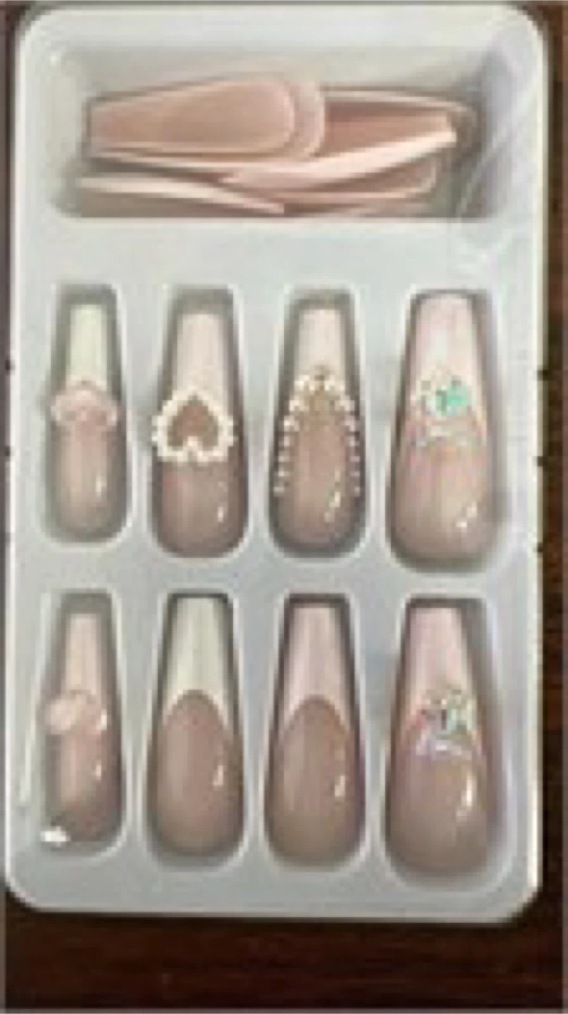 Press On Nails Set with Embellishments
