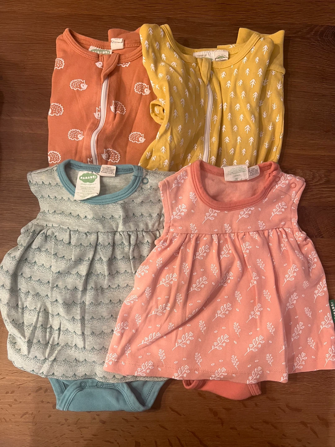 Parade Organics 6-12 month Baby Sleepers and Dresses