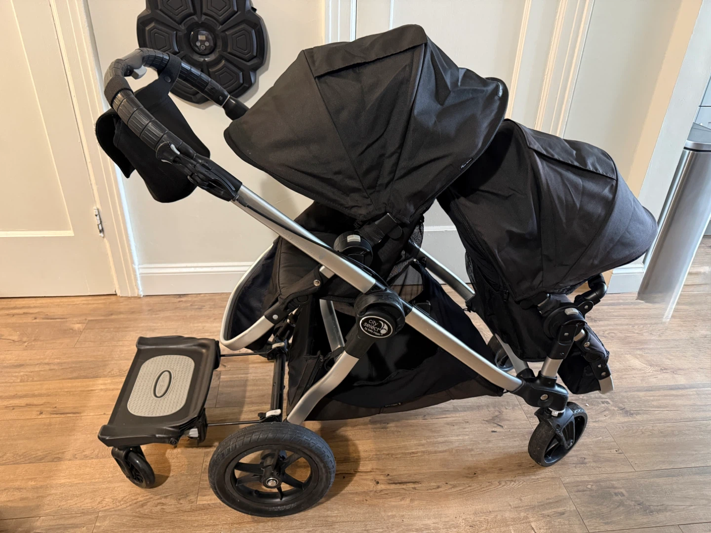City Select Double Stroller with Car seat-Glider Board - Black