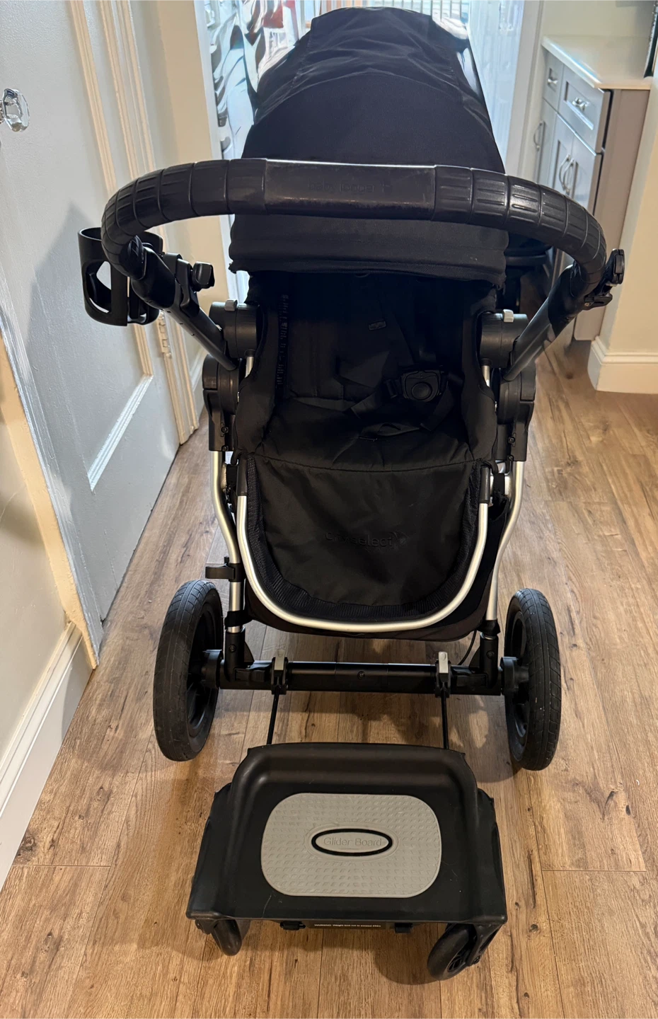 City Select Double Stroller with Car seat-Glider Board - Black - photo 2