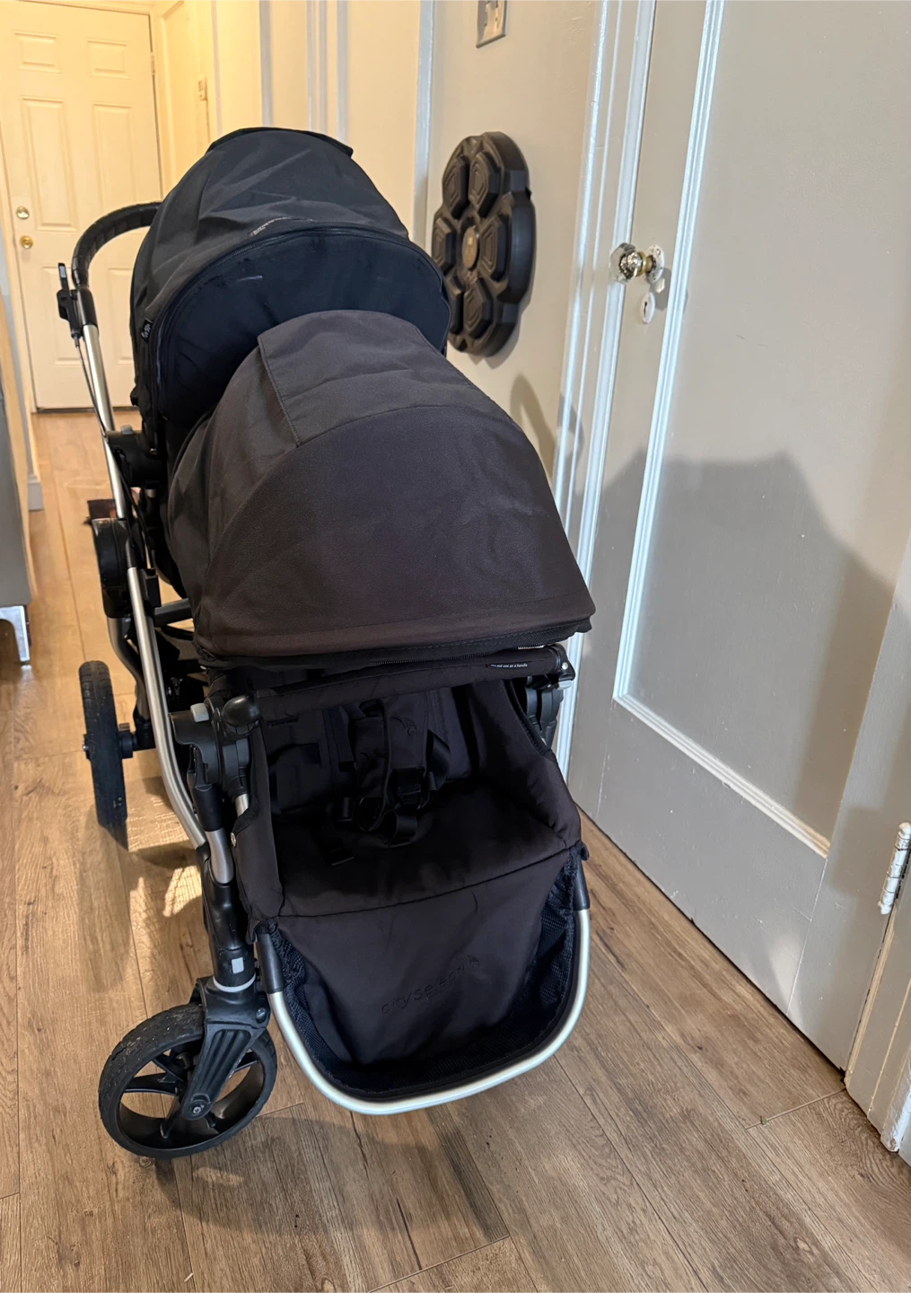 City Select Double Stroller with Car seat-Glider Board - Black - photo 4
