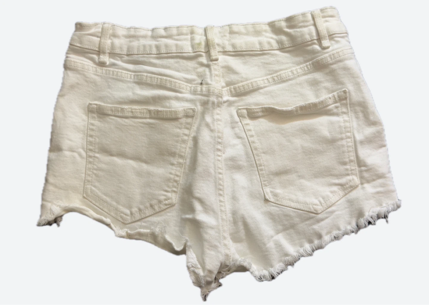 ZARA White Denim Cutoff Shorts Size 6 - photo 2