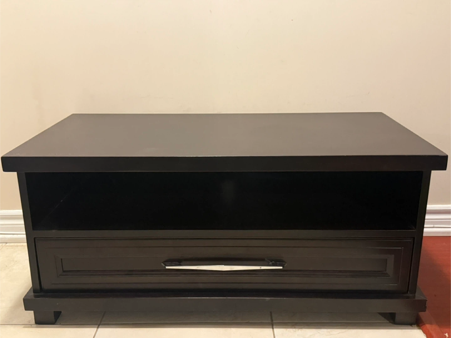 Dark Brown TV Stand with Drawer - photo 2