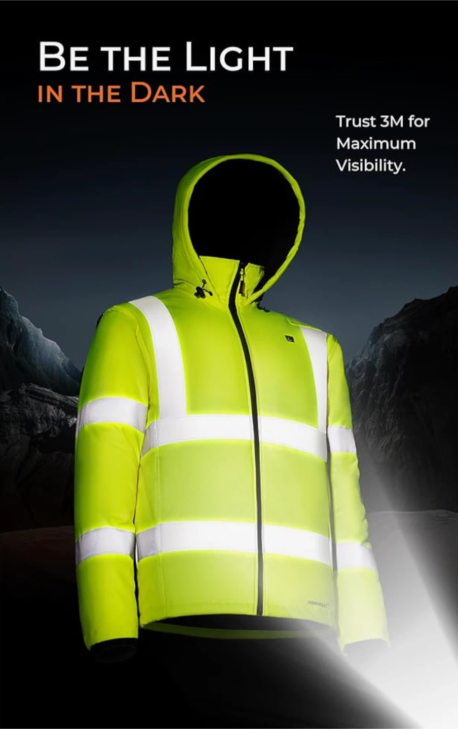 Electric Heated Jacket with Hood - Hi-Vis Yellow - photo 4