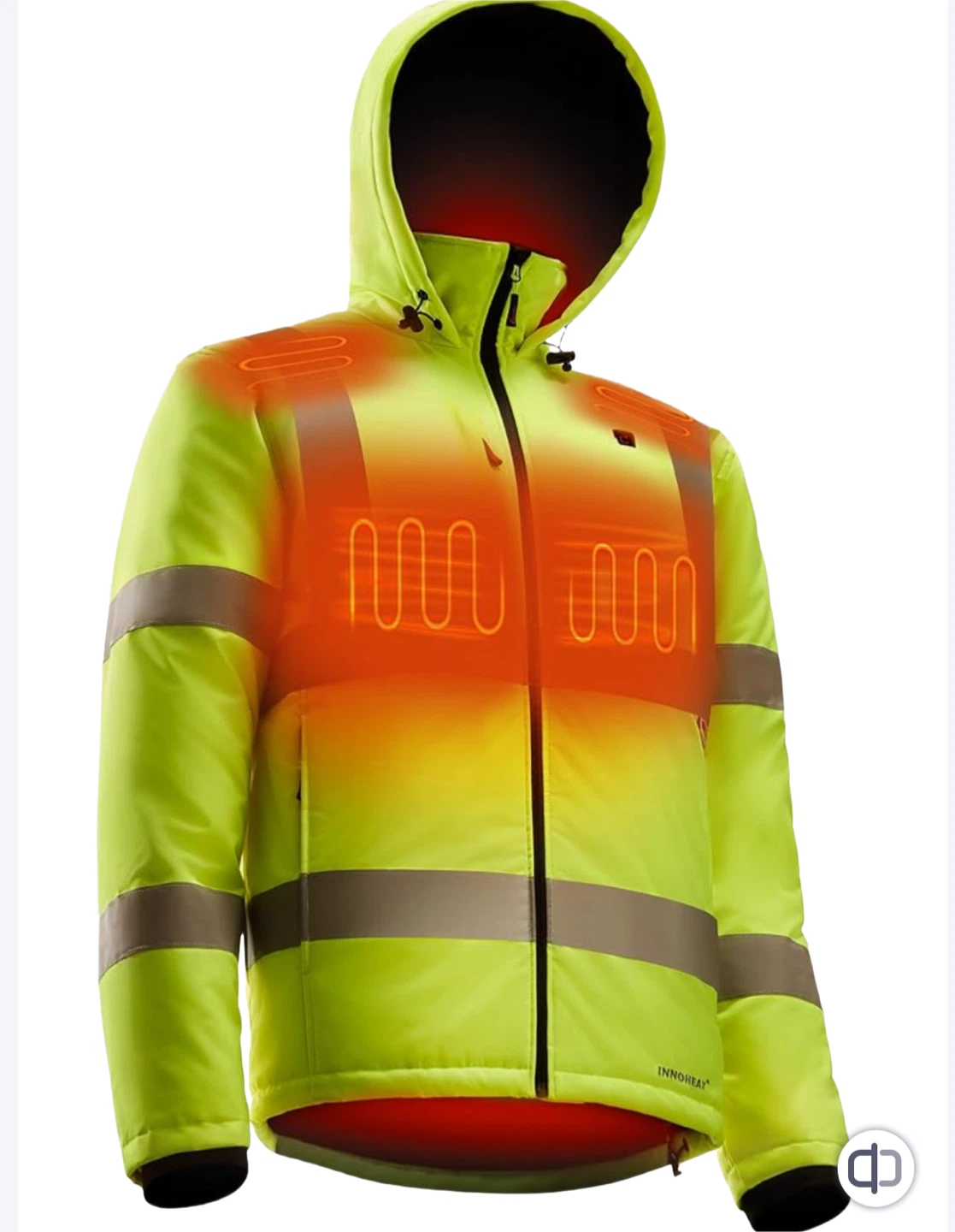 Electric Heated Jacket with Hood - Hi-Vis Yellow