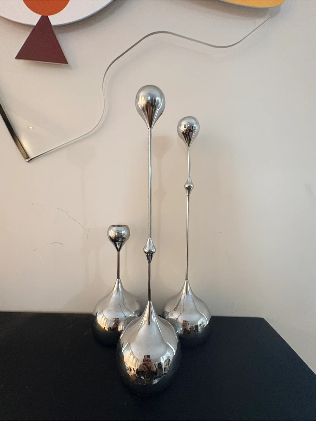 Set of 3 Silver Candlesticks - photo 2