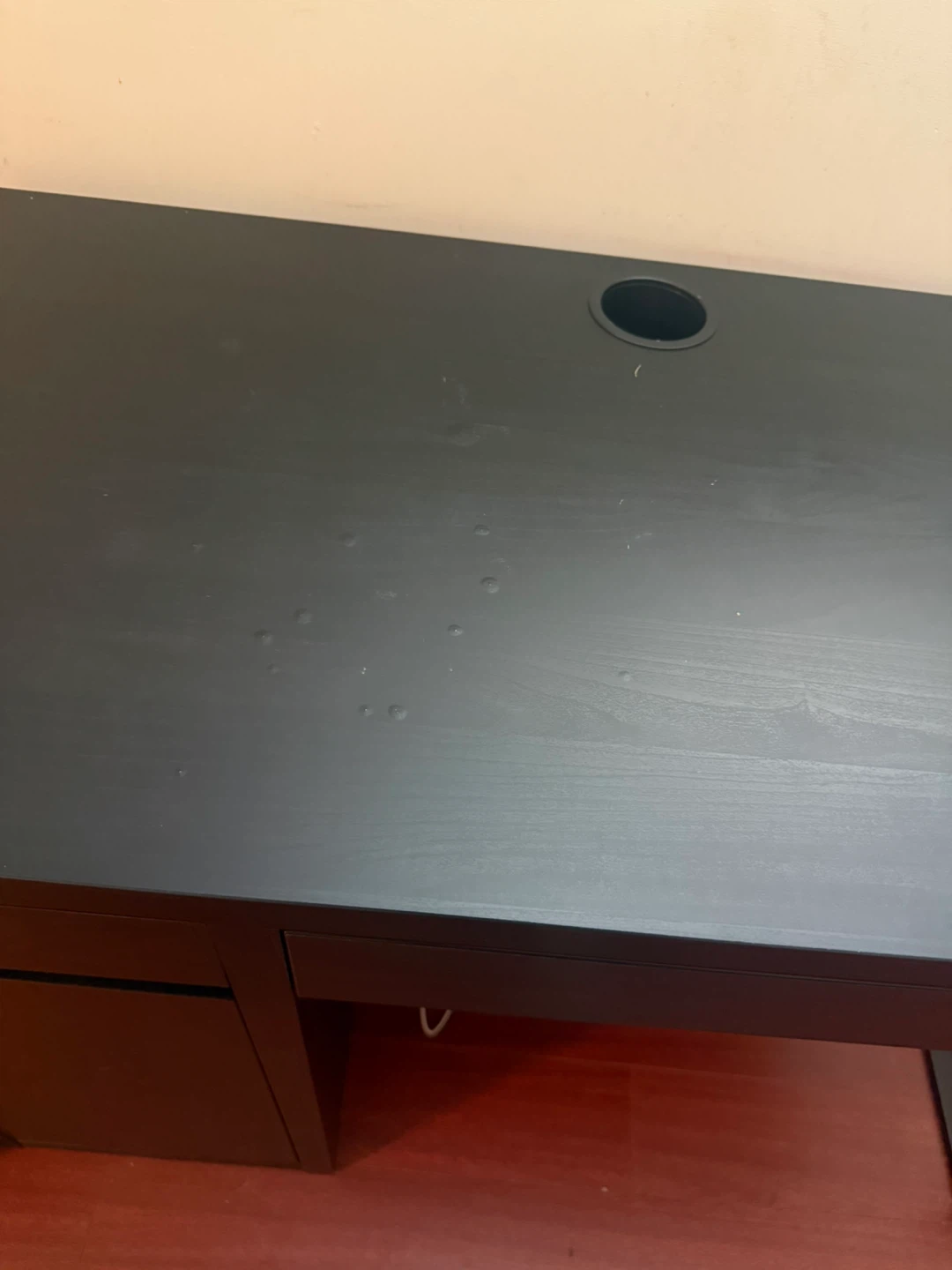Dark brown Desk with Drawer and Cable Hole - photo 5