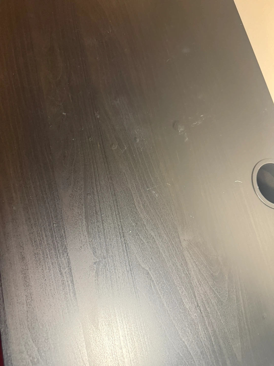 Dark brown Desk with Drawer and Cable Hole - photo 4