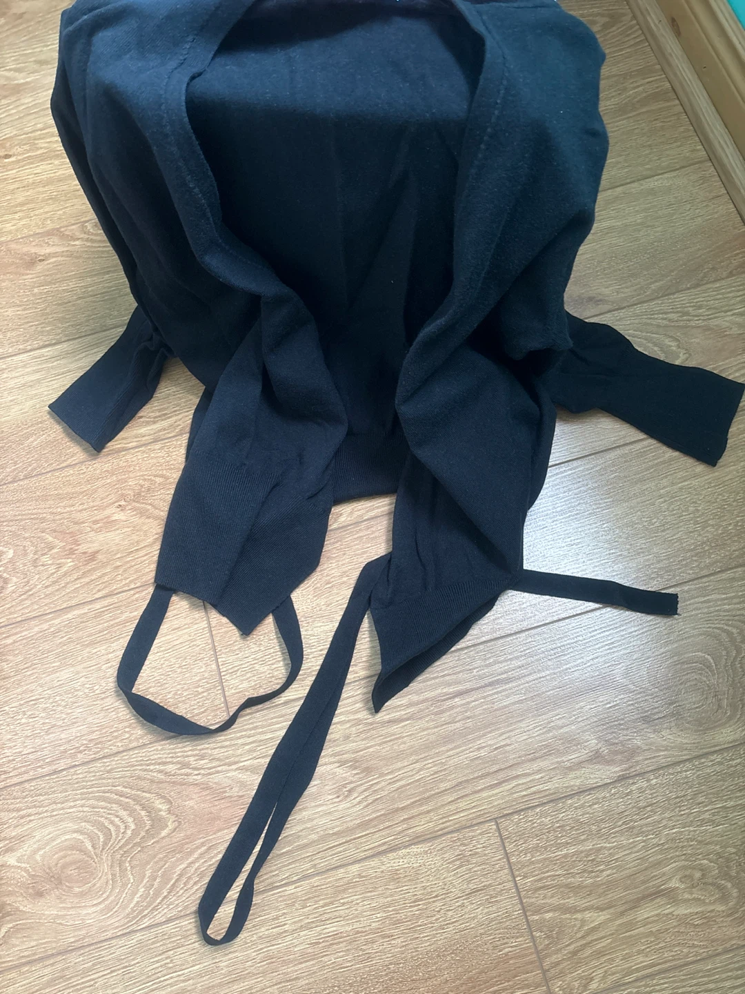 Black Cardigan with Tie