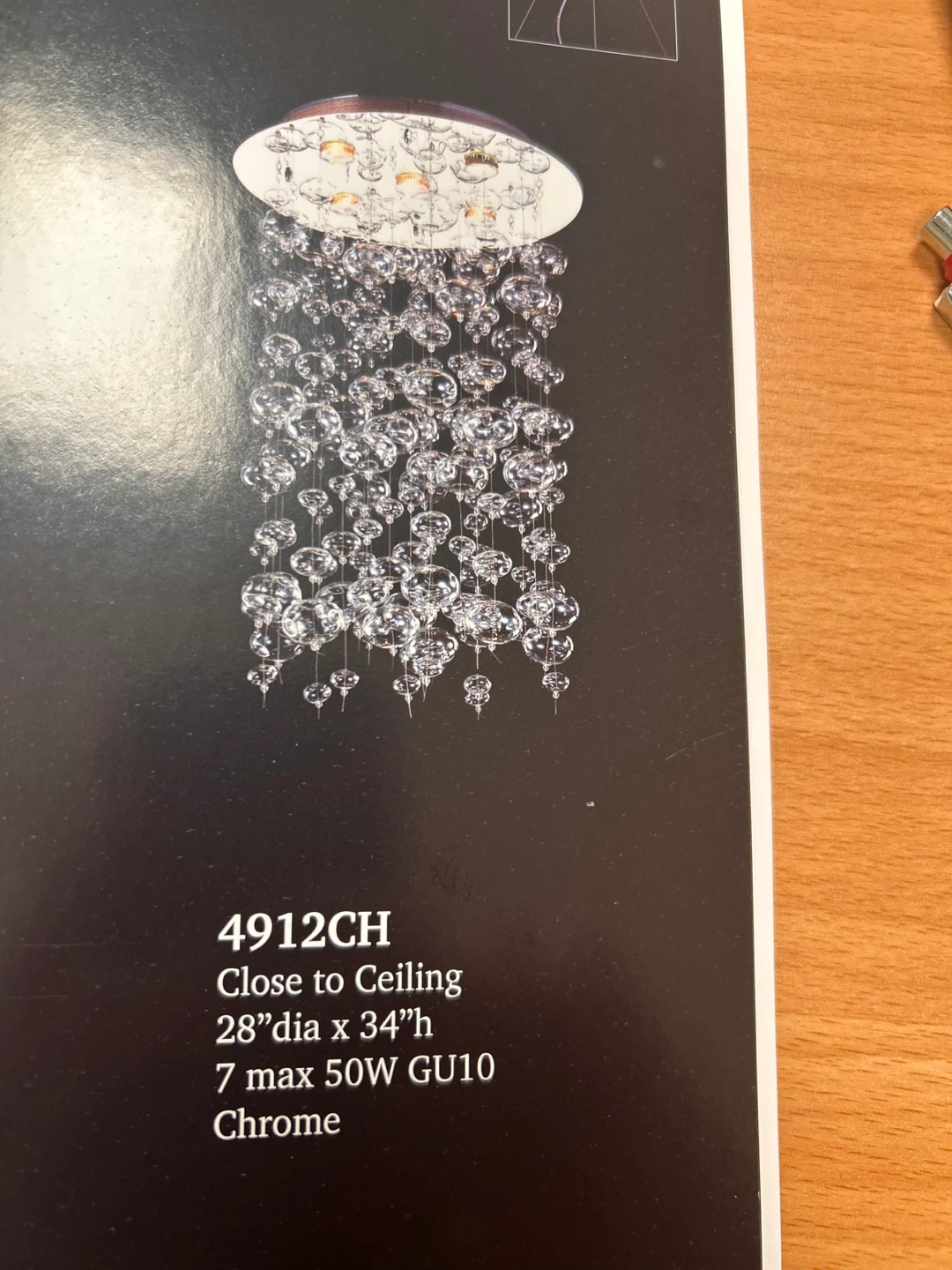 4912CH Close to Ceiling Chandelier - 28" dia x 34"h Chrome