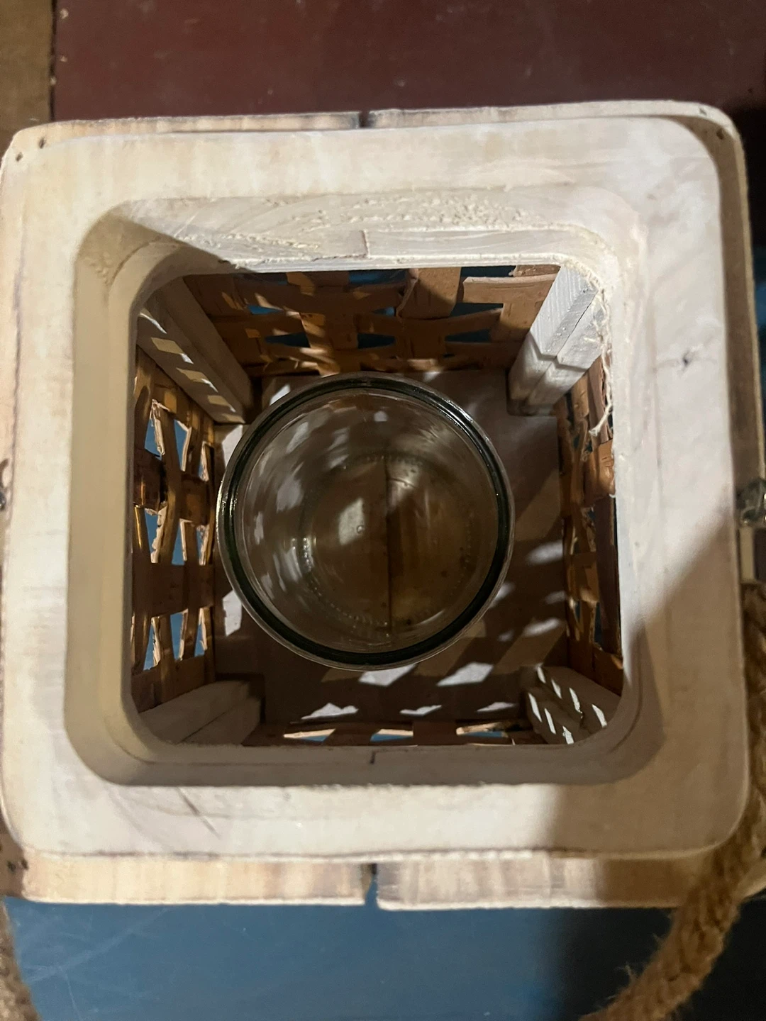 Rustic Wooden Lantern with Glass Holder - photo 2
