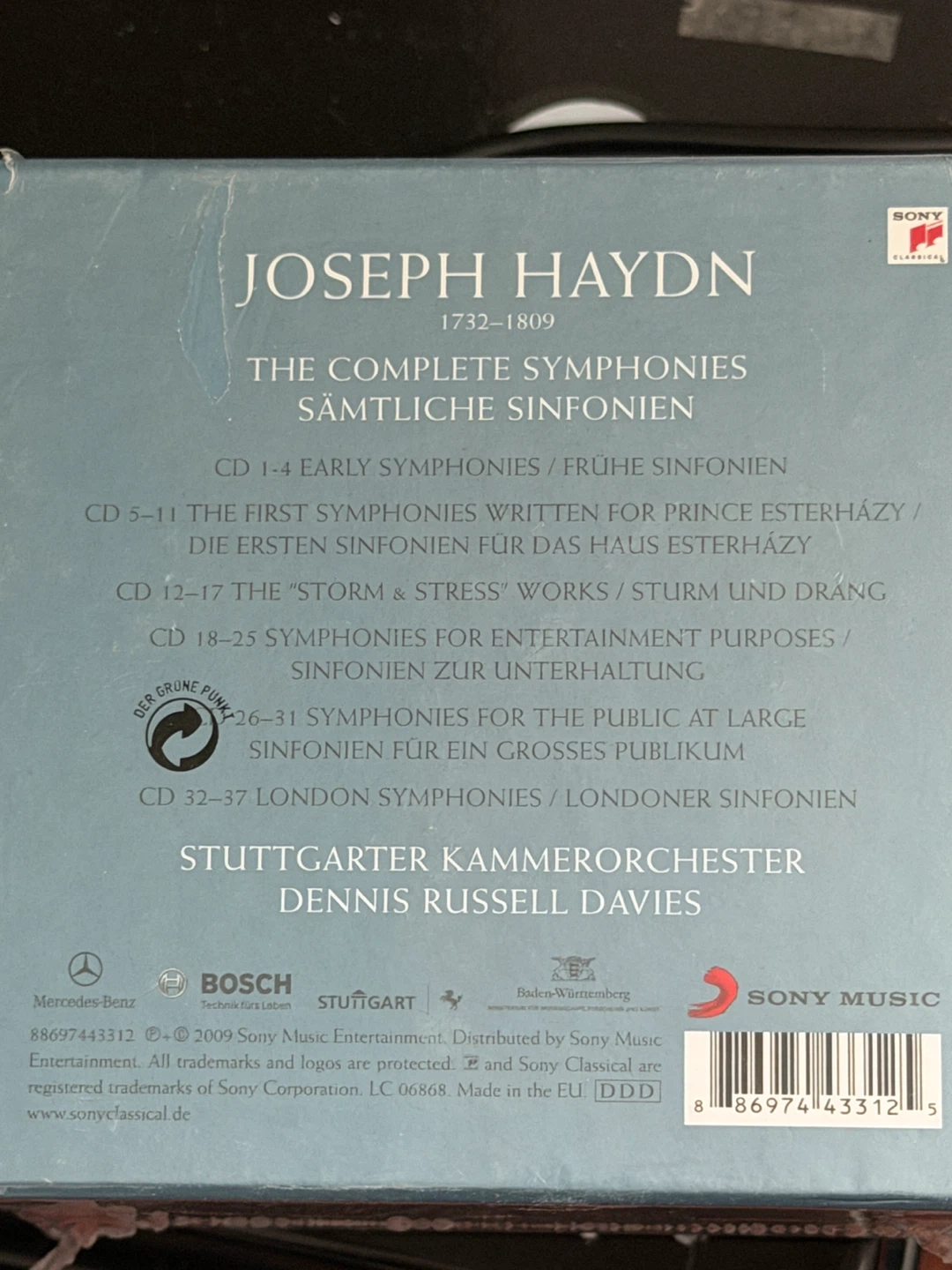 Haydn The Complete Symphonies 37 CD Box Set Sony Classical - photo 2