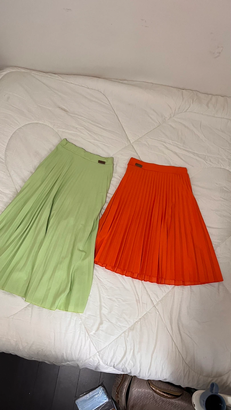 Gracia Pleated Midi Skirt - Orange - 65 cm long - photo 5