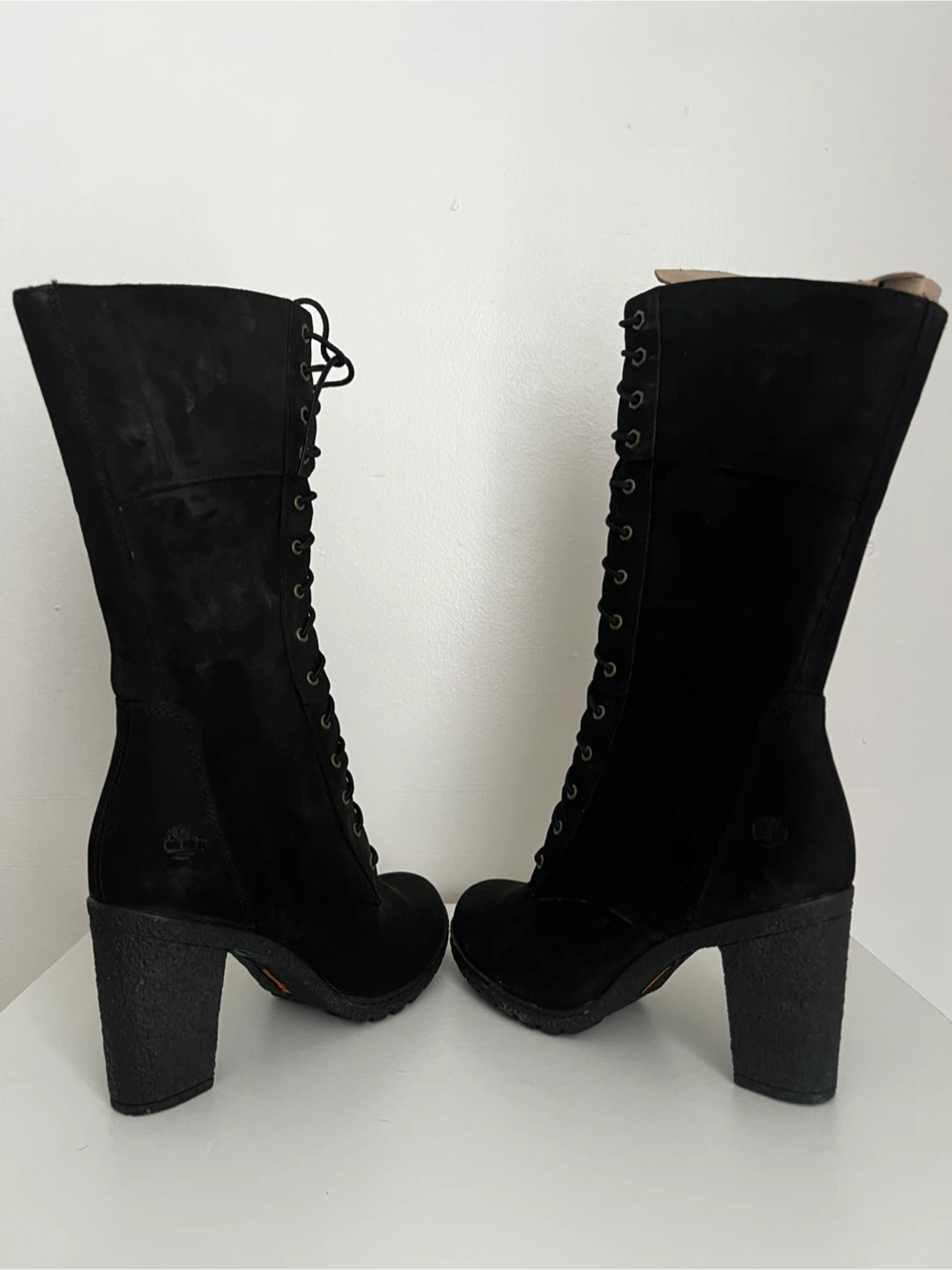 Timberland Black Suede Lace Up Heel Boots - photo 5