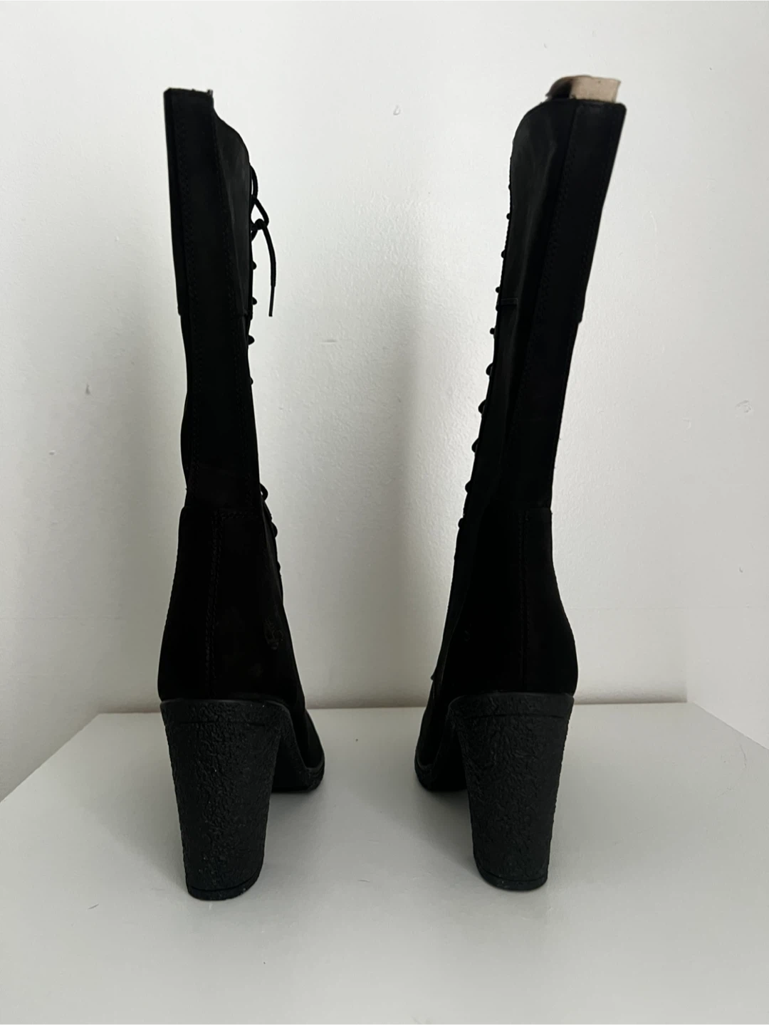 Timberland Black Suede Lace Up Heel Boots - photo 4