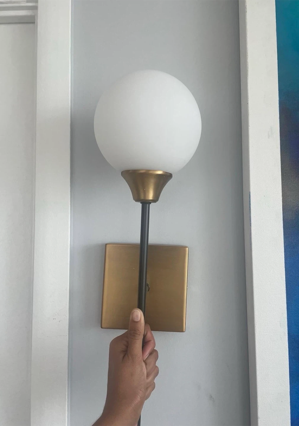 New - Modern Wall Sconce Light Fixture with Frosted Globe